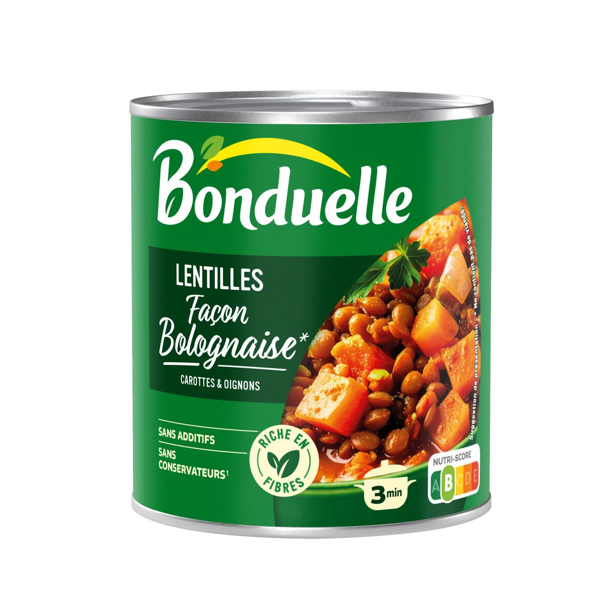 BONDUELLE Lentilles façon bolognaise avec carottes et oignons 800g
