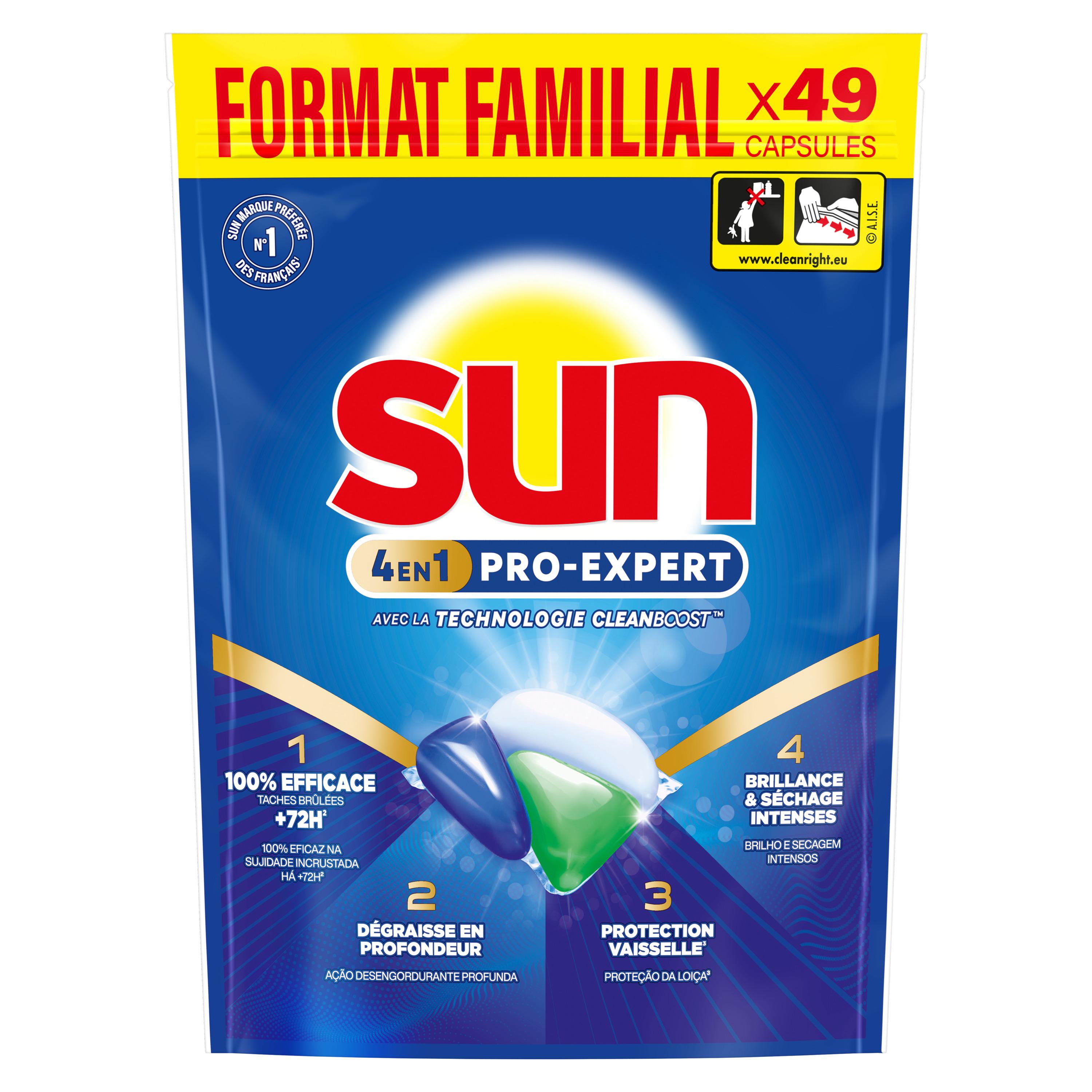 SUN Capsules lave-vaisselle 4en1 49 lavages 735g