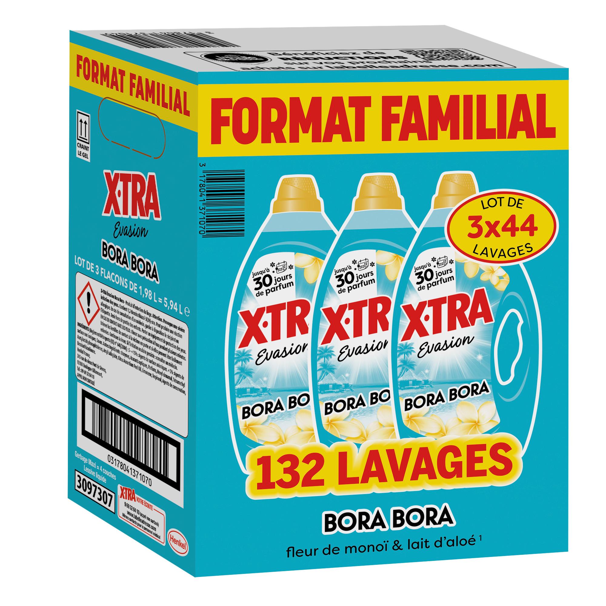 X-TRA Lessive liquide Evasion Bora Bora 132 lavages 5,94l