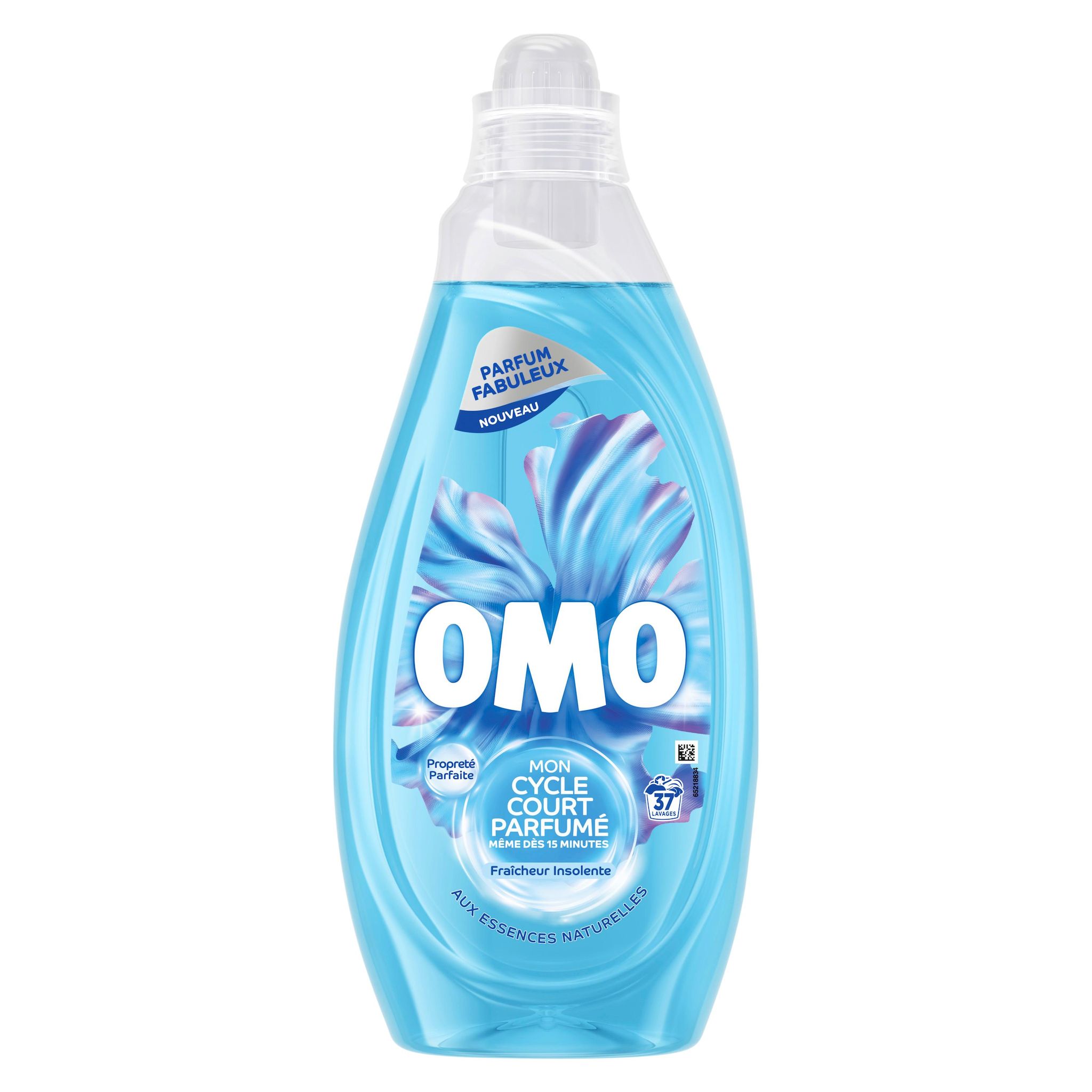 OMO Mon cycle court lessive liquide fraîcheur insolente mandarine thé vert 37 lavages 1.48l