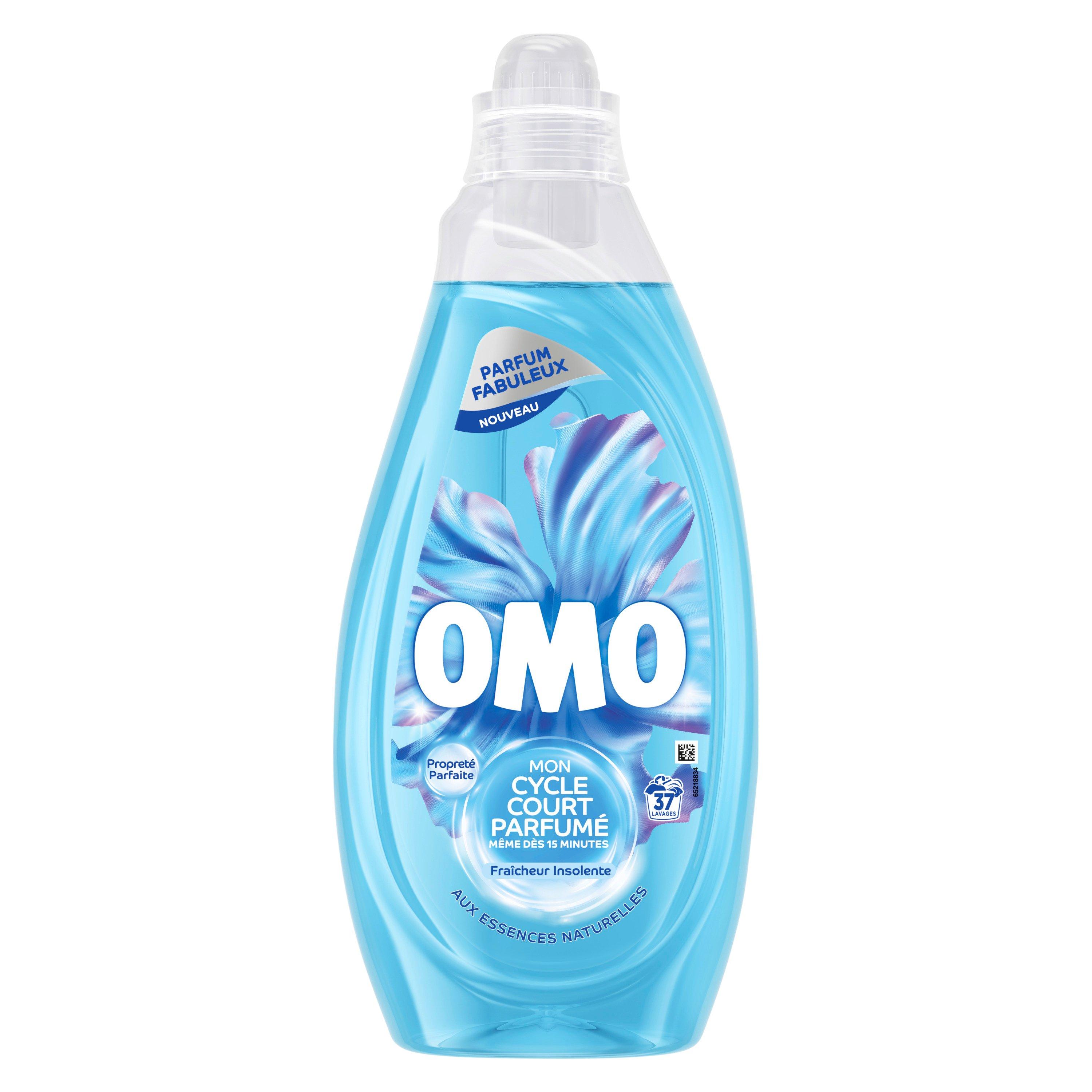 Voir la diapositive 2 : OMO Mon cycle court lessive liquide fraîcheur insolente mandarine thé vert 37 lavages 1.48l