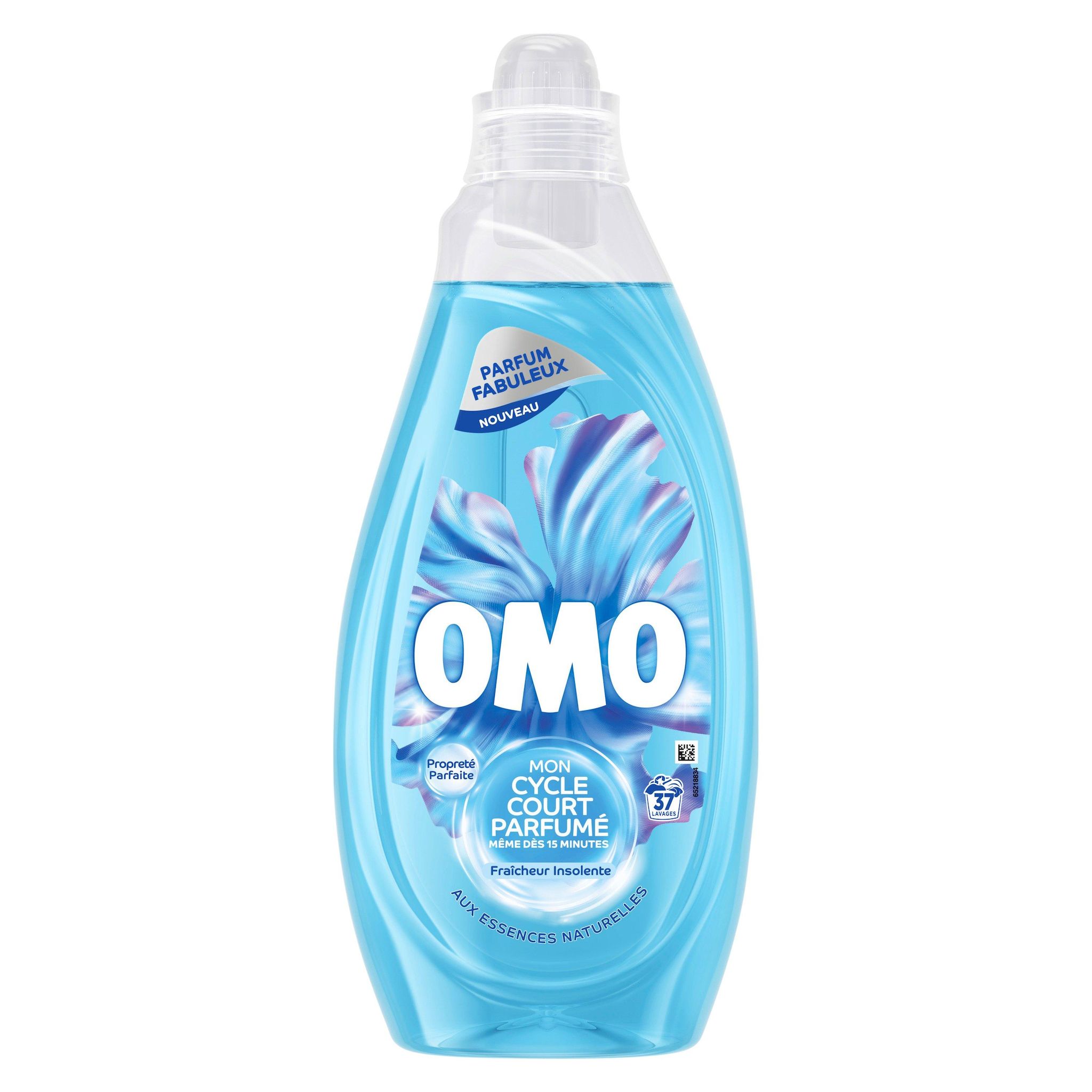 Voir la diapositive 2 : OMO Mon cycle court lessive liquide fraîcheur insolente mandarine thé vert 37 lavages 1.48l