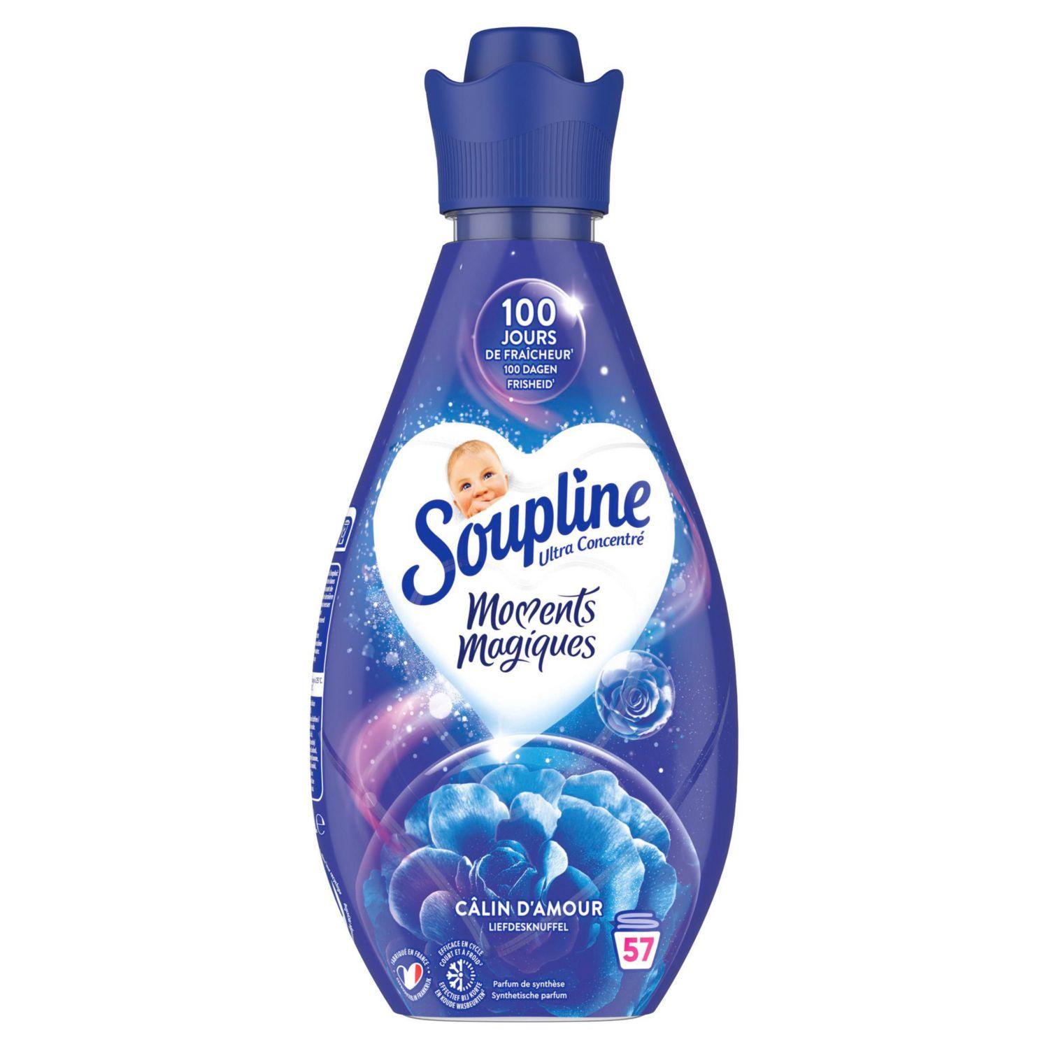 SOUPLINE Adoucissant liquide magic moments blue 57 lavages 740ml