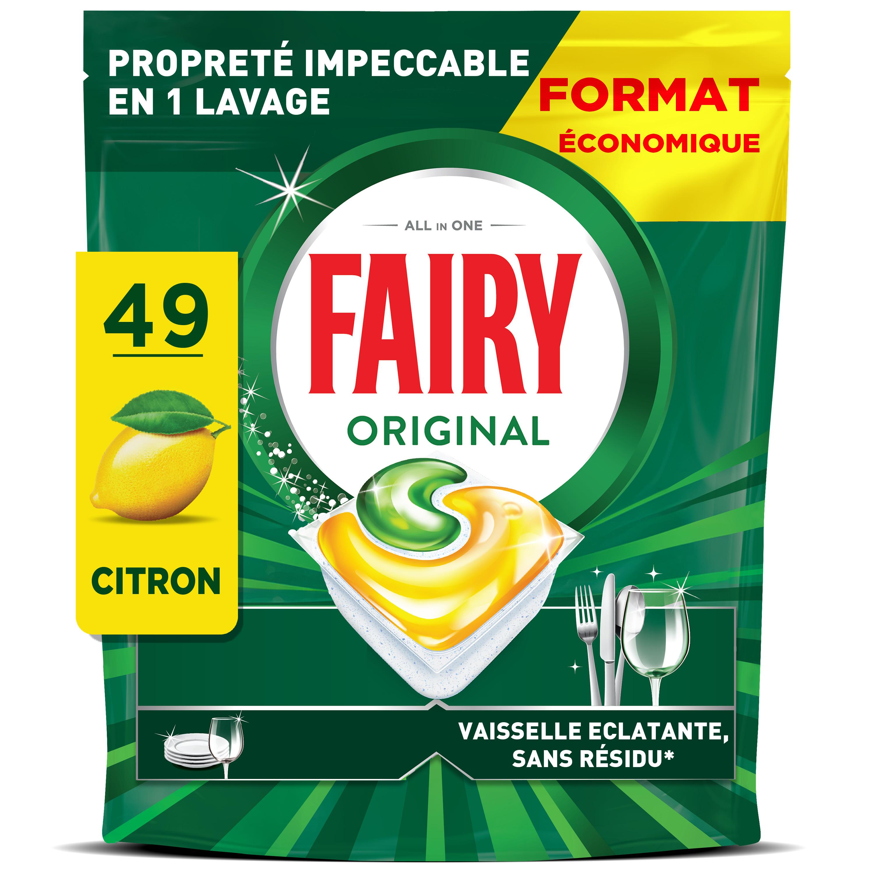 FAIRY Original tablettes lave-vaisselle tout en 1 citron 49 lavages 662g