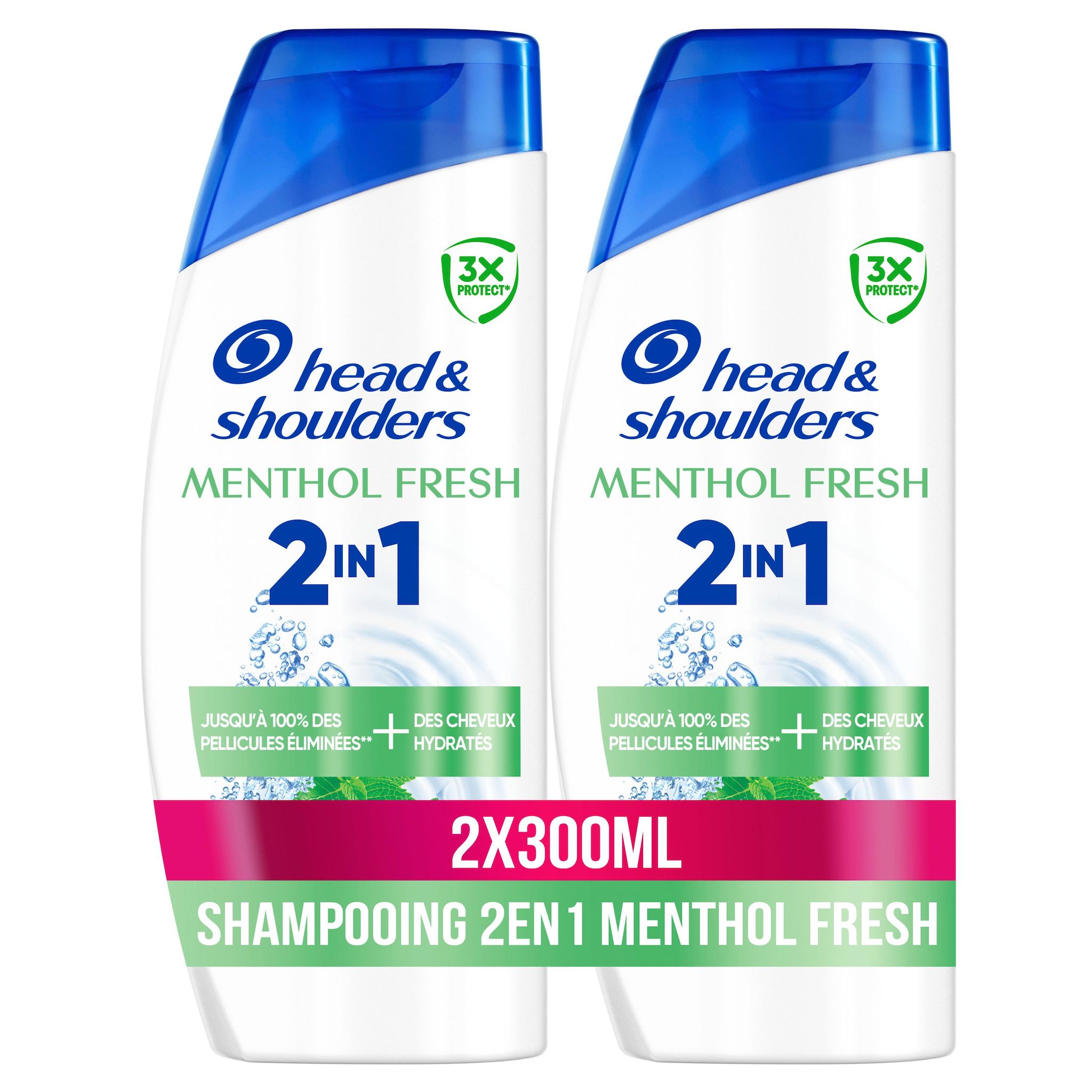HEAD & SHOULDERS Shampooing menthol fresh 2en1 2x300ml