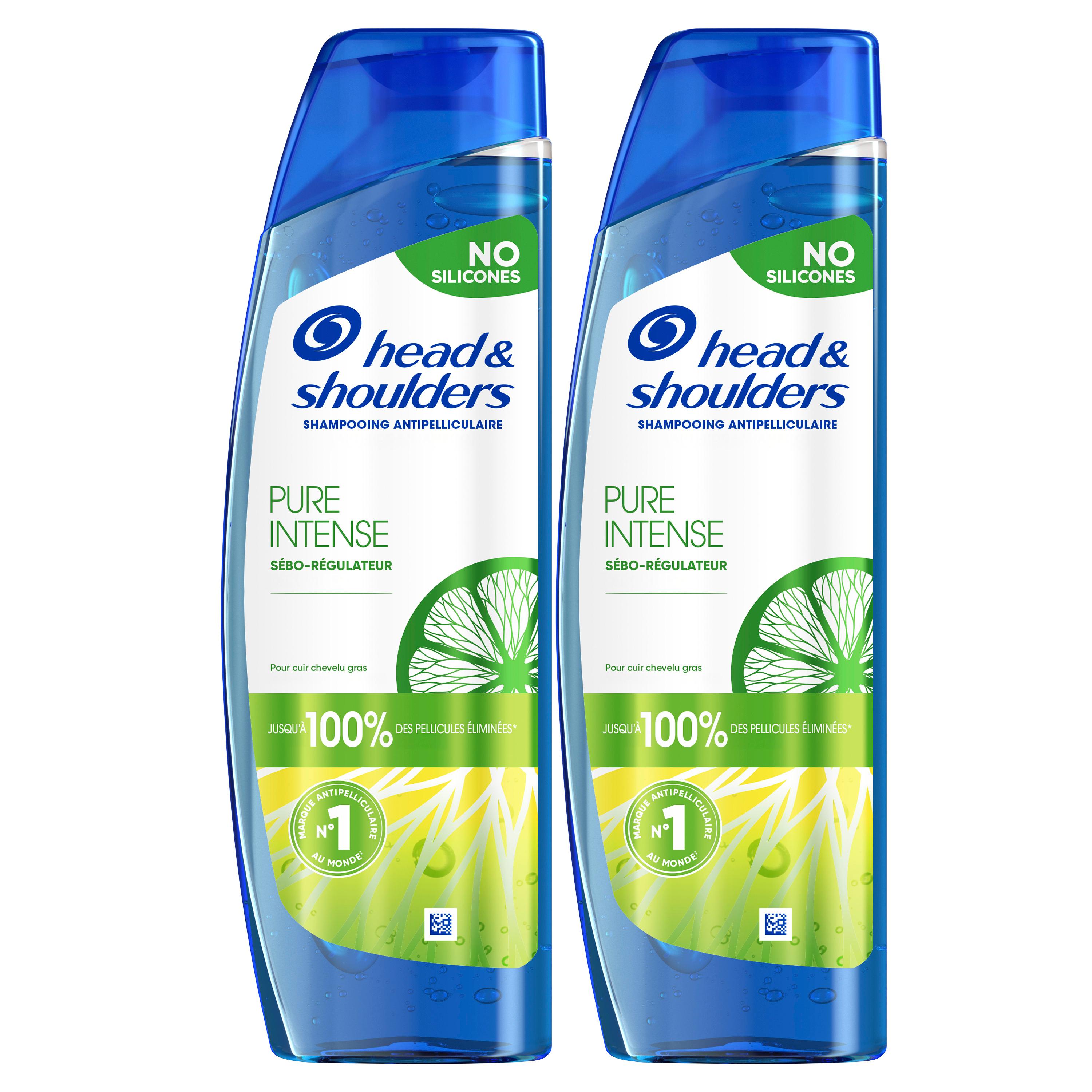 HEAD & SHOULDERS Pure Intense Shampooing sébo régulateur 2x250ml