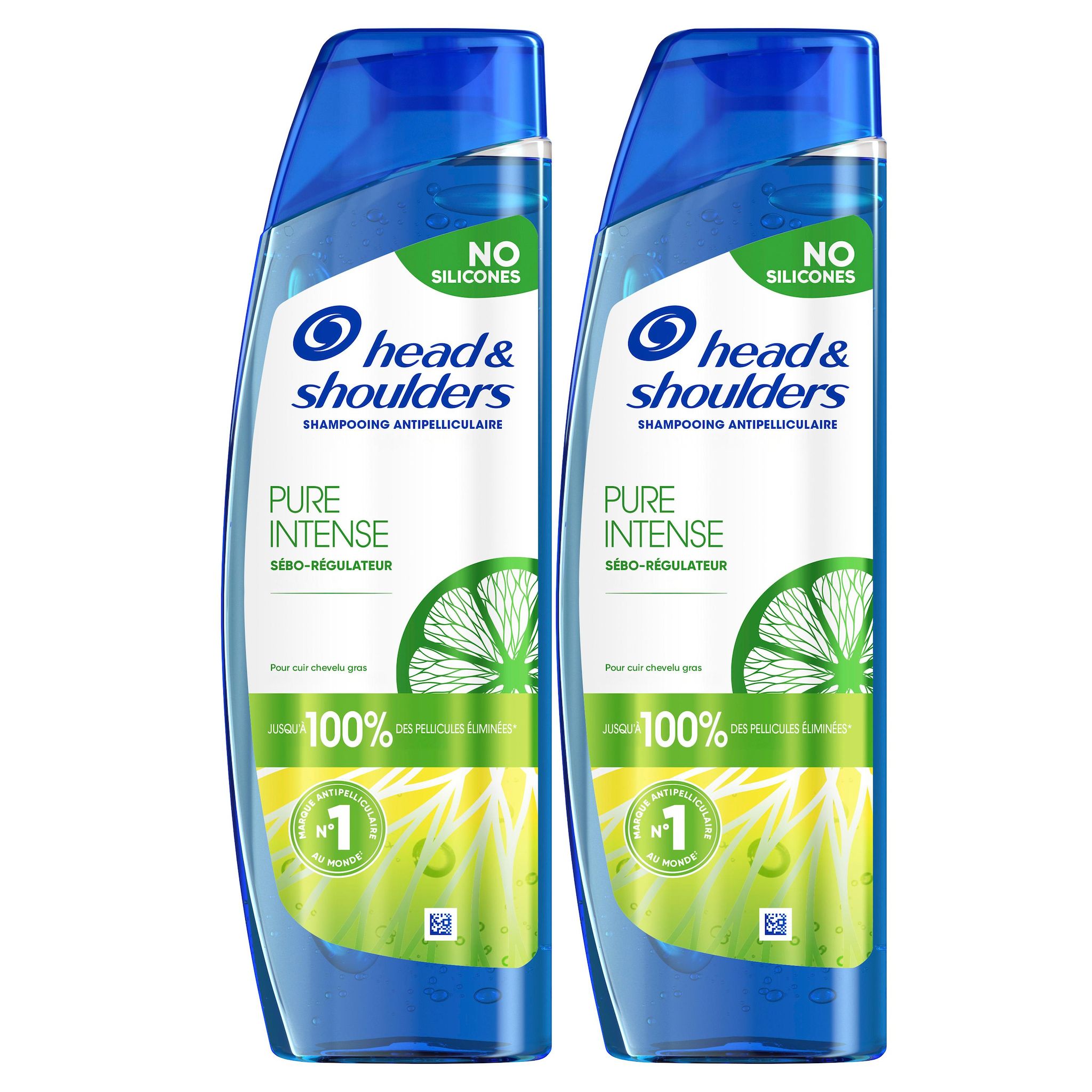 HEAD & SHOULDERS Pure Intense Shampooing sébo régulateur 2x250ml