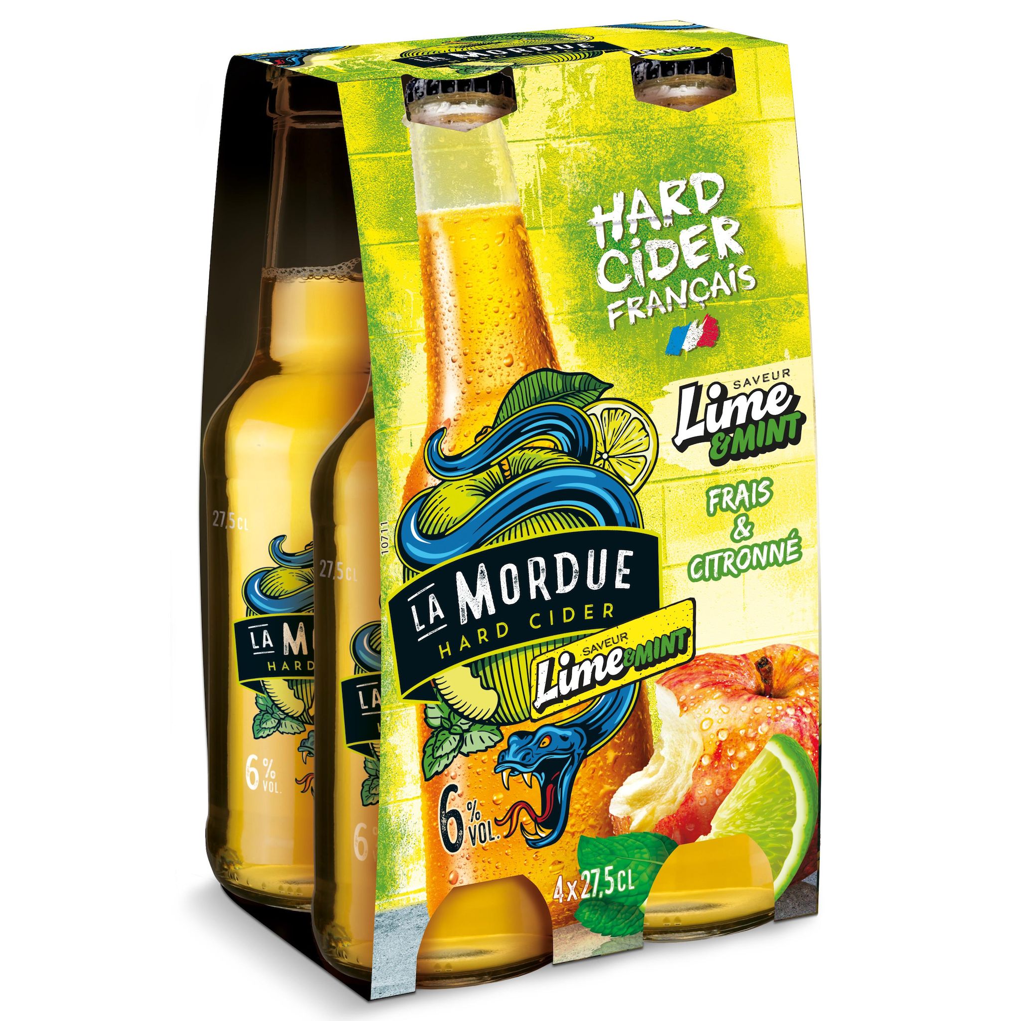 LA MORDUE Cidre aromatisé lime et menthe 6% 4x27.5cl
