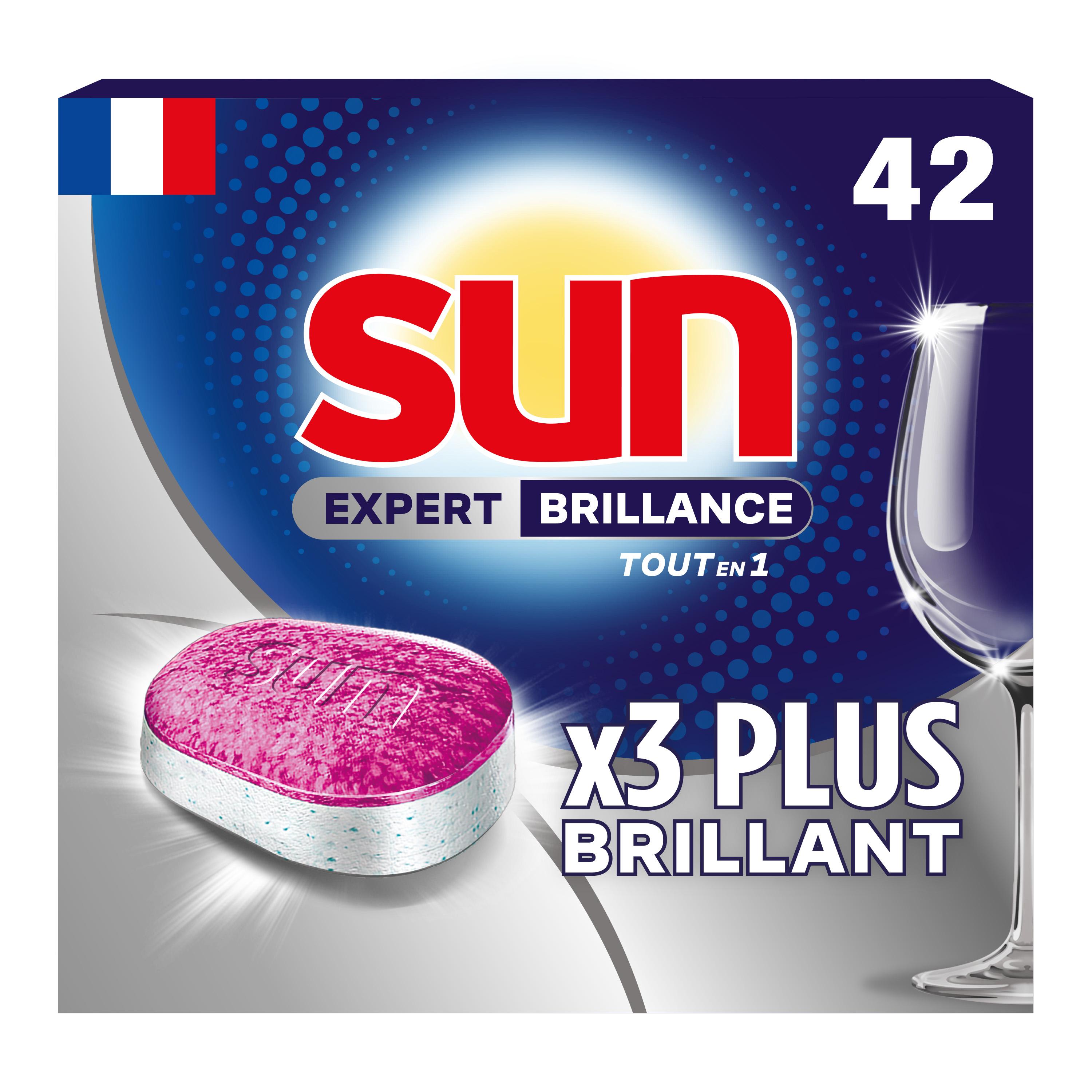 SUN Tablettes lave-vaisselle tout en 1 expert brillance 42 lavages 735g