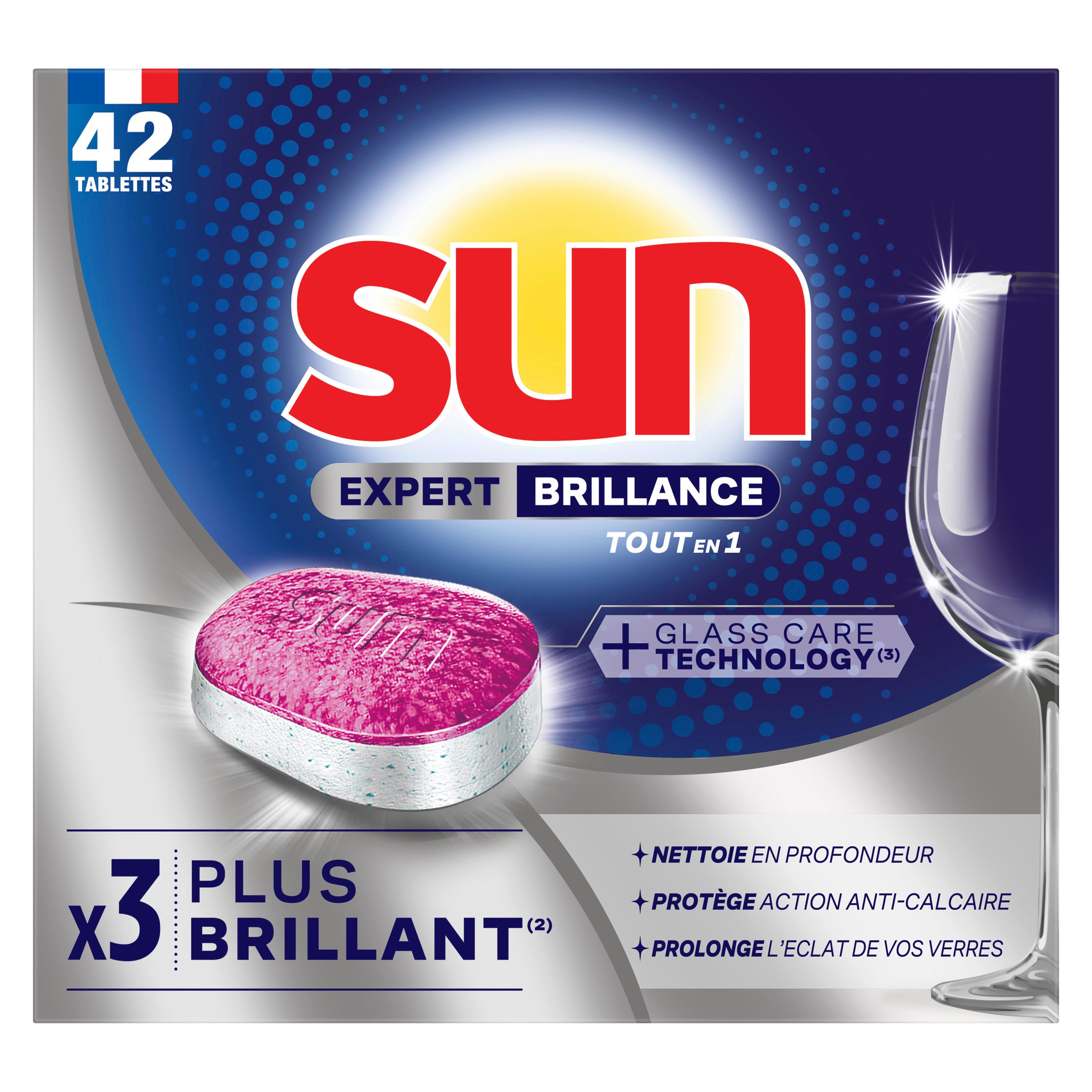 Voir la diapositive 2 : SUN Tablettes lave-vaisselle tout en 1 expert brillance 42 lavages 735g