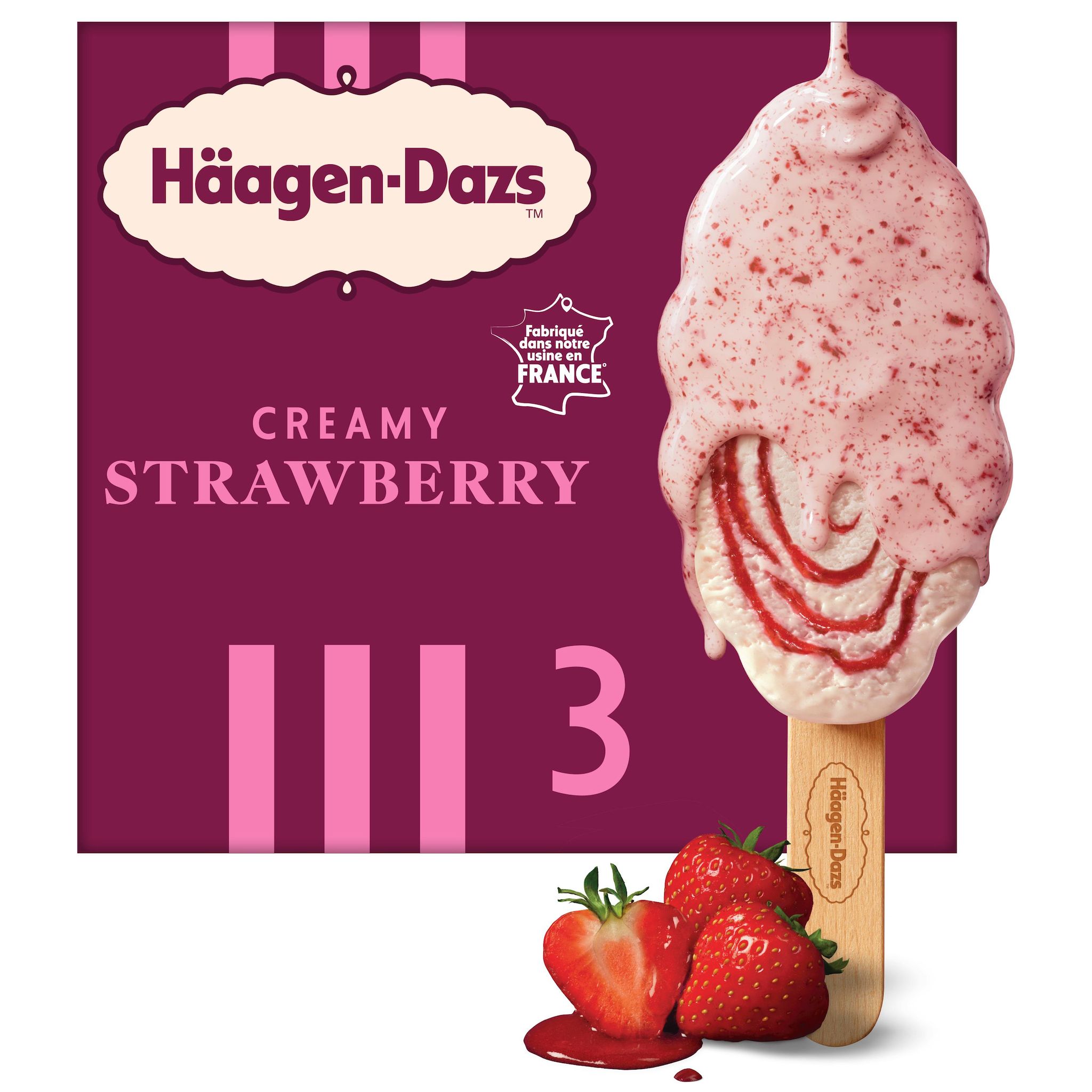 HAAGEN DAZS Bâtonnets glacés fraise 3x80ml