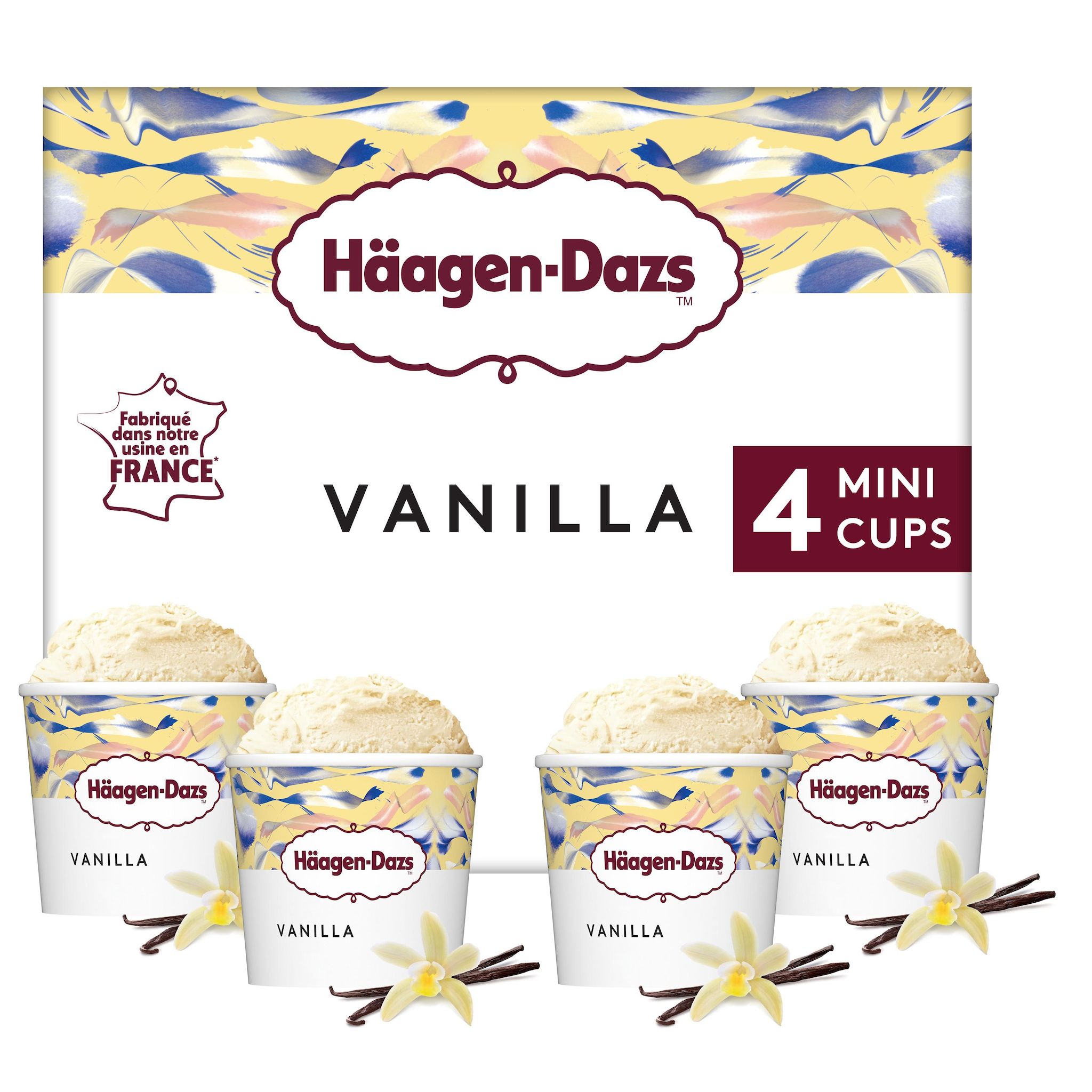HAAGEN DAZS Mini pots de crème glacée à la vanille 4x95ml