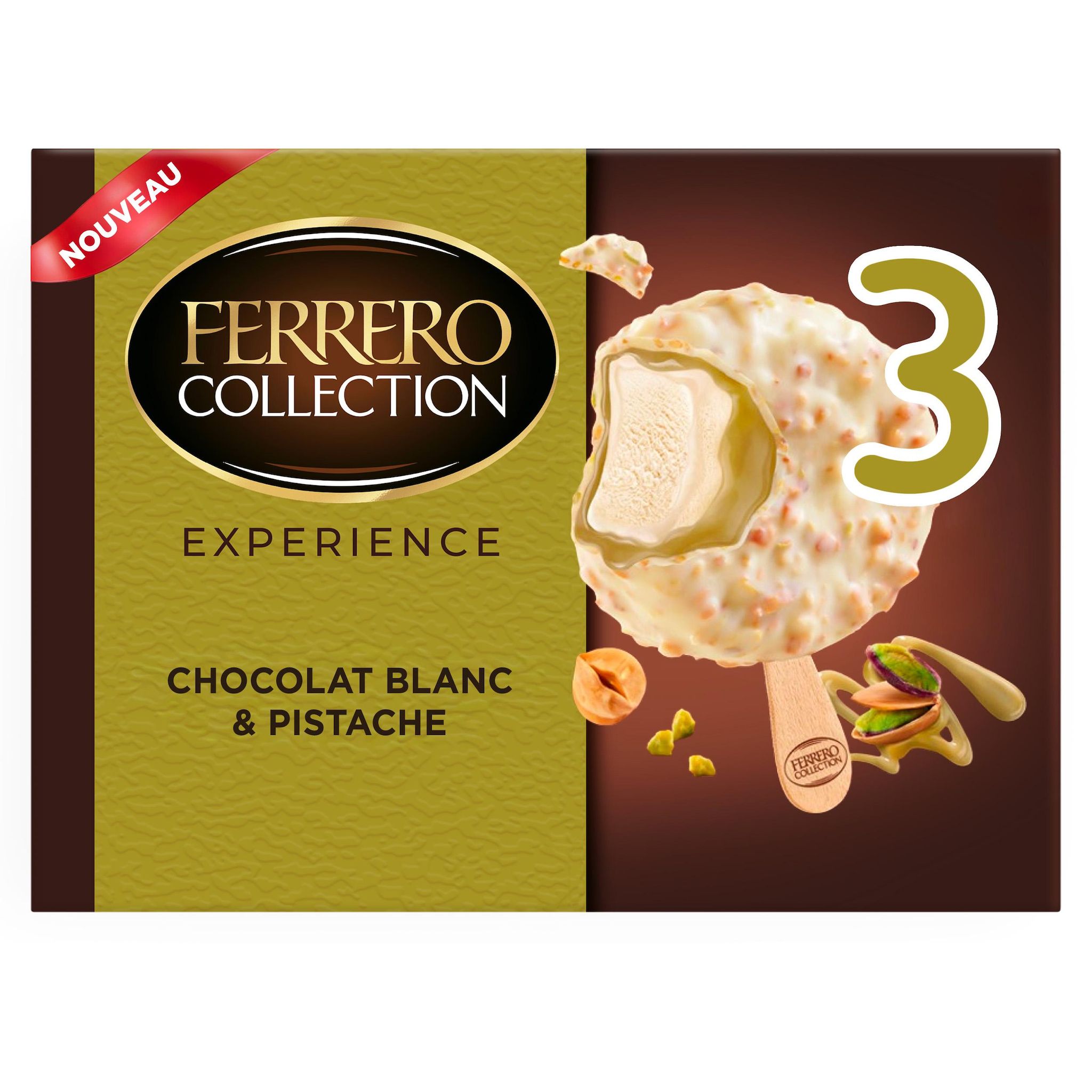 FERRERO Bâtonnets glacés chocolat blanc et pistache 8 pièces 138g