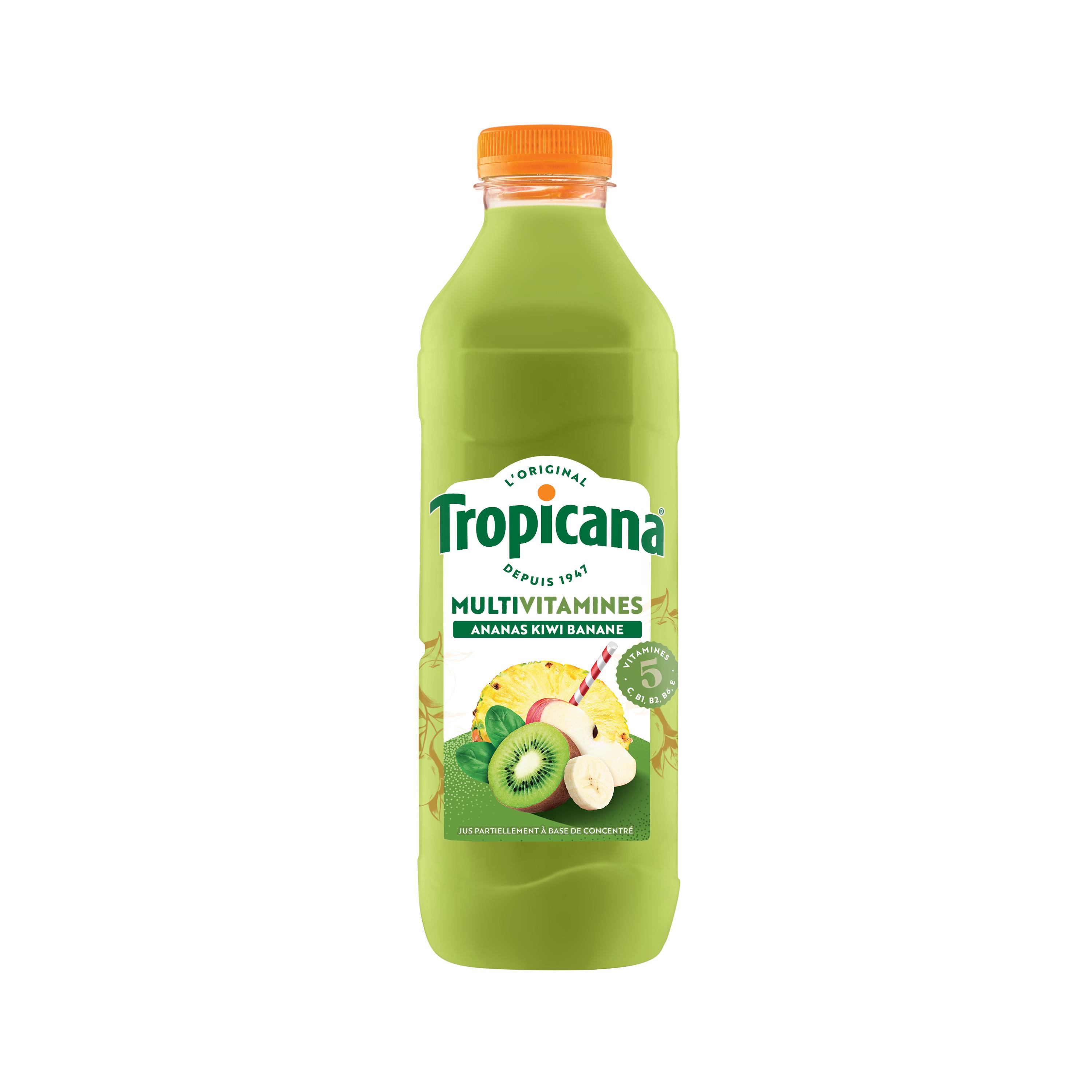 TROPICANA Jus à base de concentré de Ananas Kiwi Banane 1l
