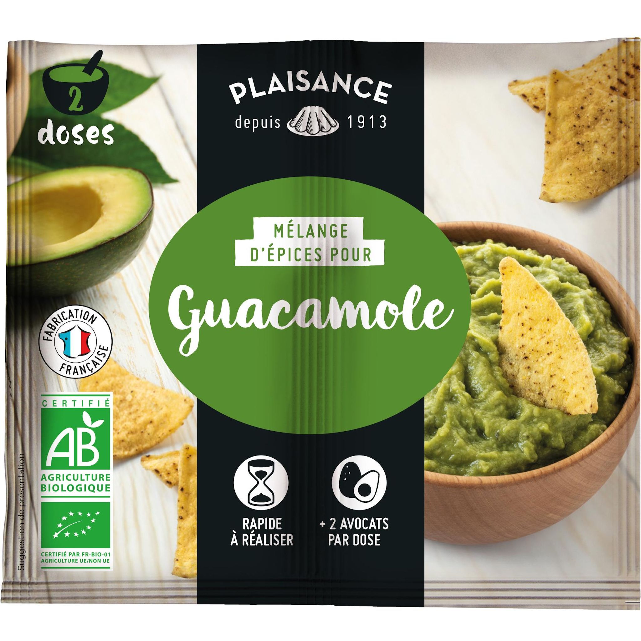 Voir la diapositive 2 : PLAISANCE BIO Épices pour guacamole bio 2x6g