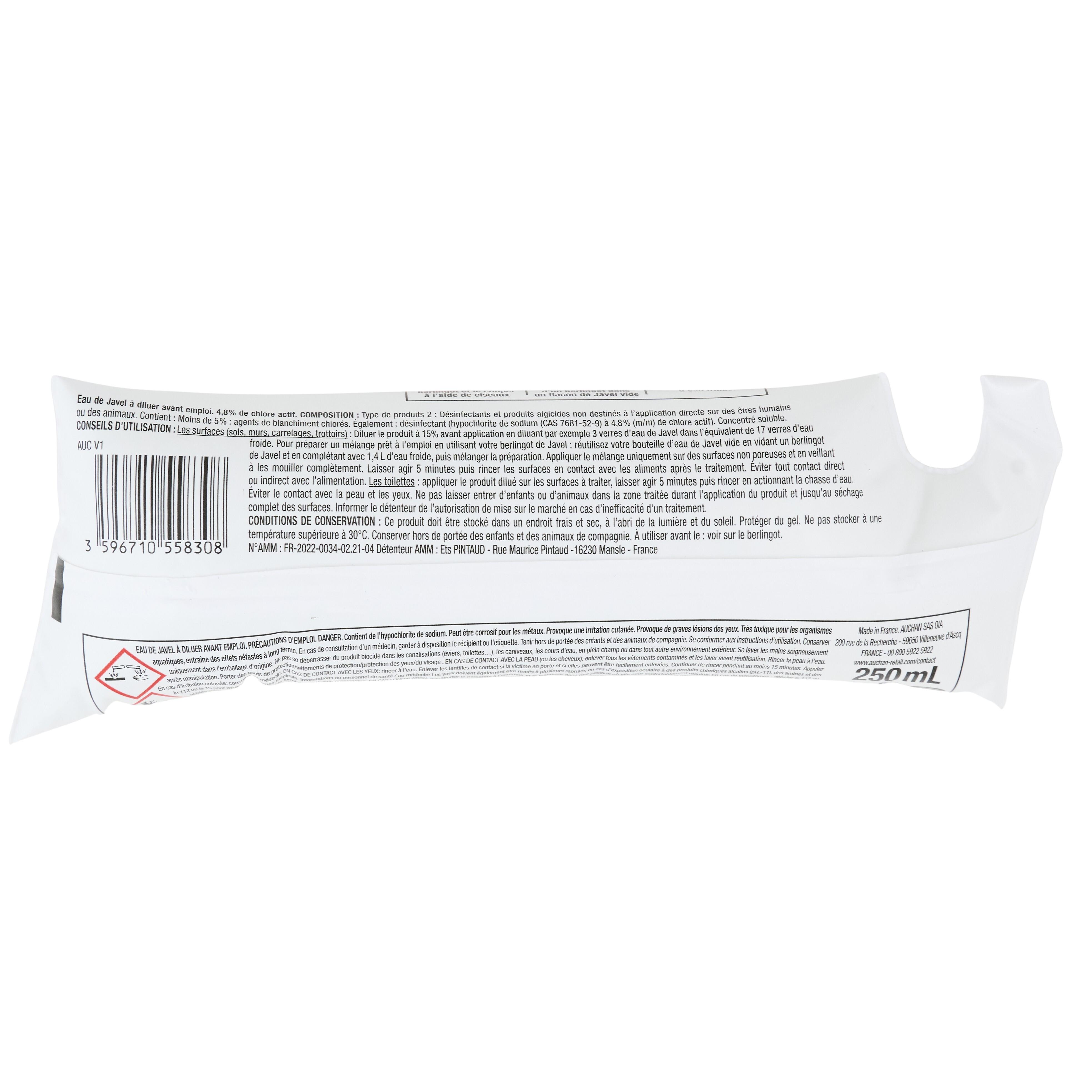 Voir la diapositive 3 : POUCE Désinfectant berlingot javel 3x250ml