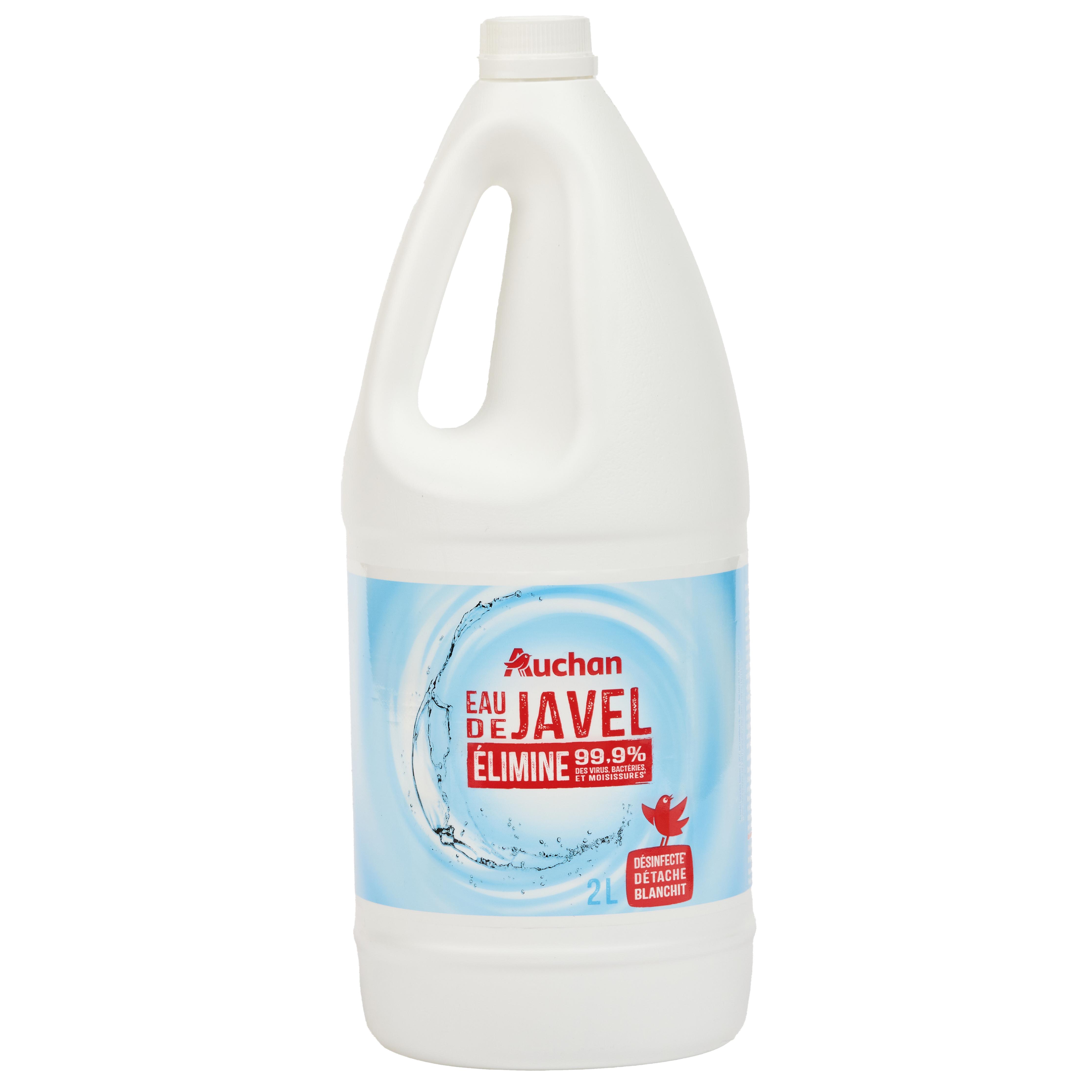 AUCHAN Eau de javel désinfectante 2.6% chlore actif détachante et blanchissante 2l
