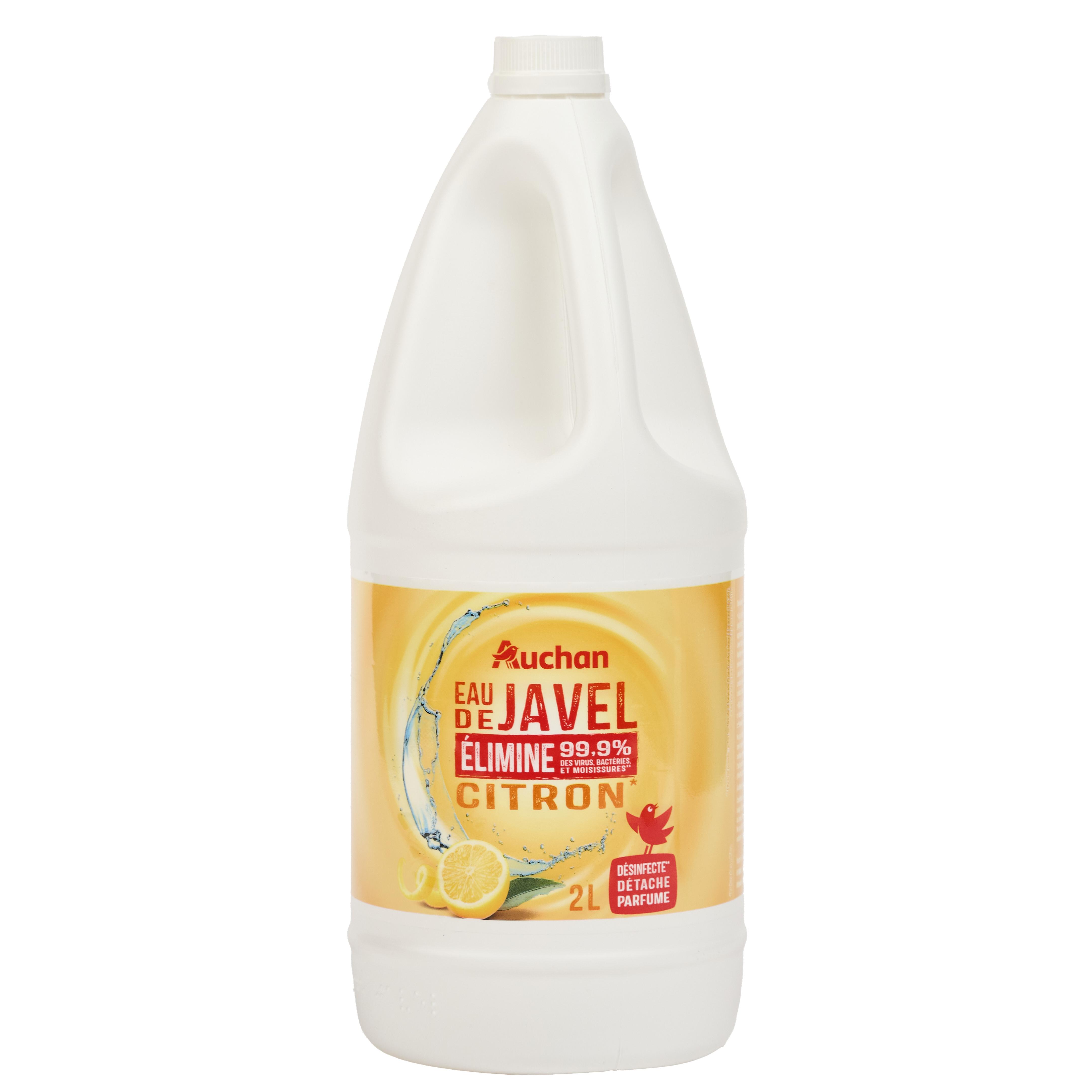AUCHAN Eau de javel désinfectant 2.6% chlore actif citron 2l