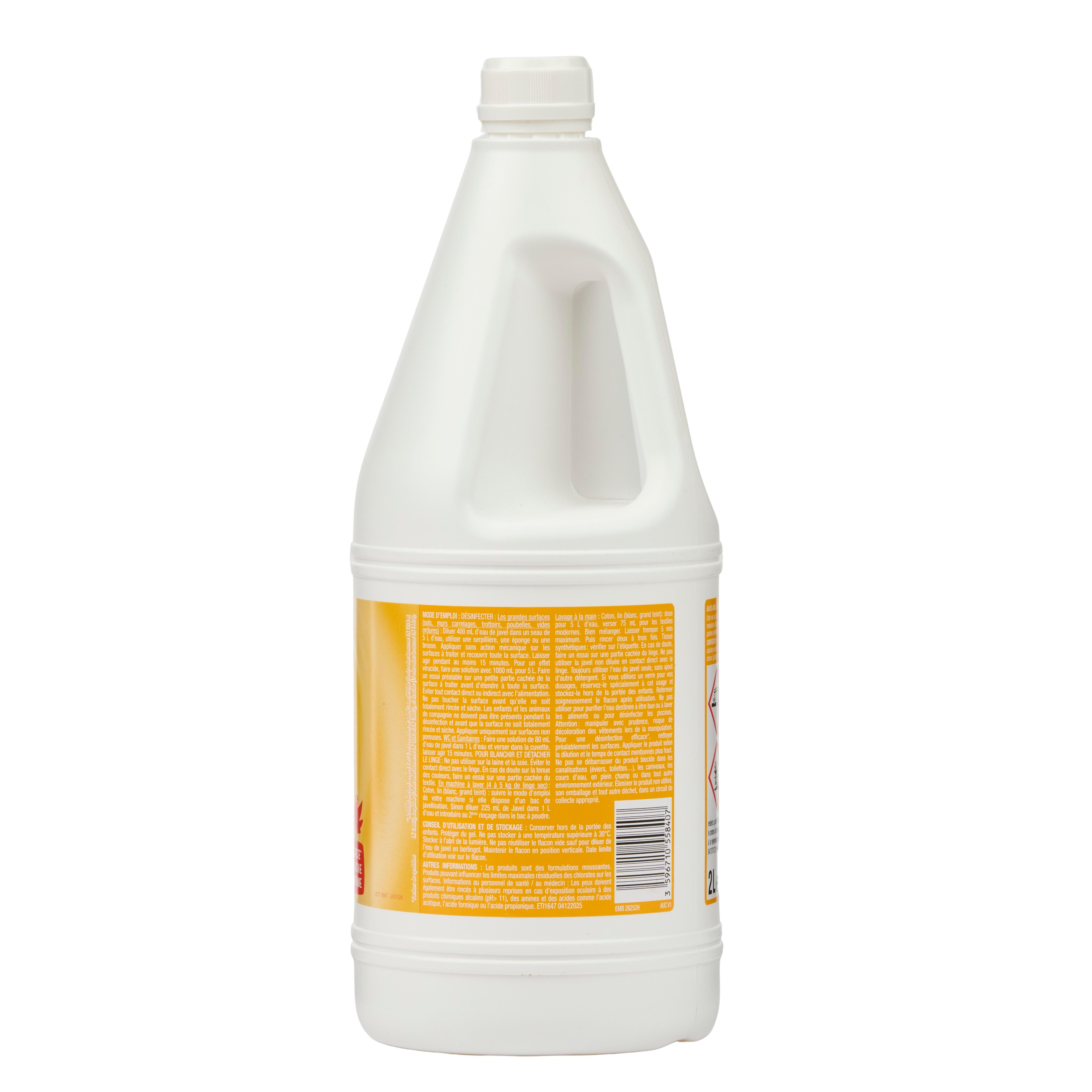 Voir la diapositive 3 : AUCHAN Eau de javel désinfectant 2.6% chlore actif citron 2l