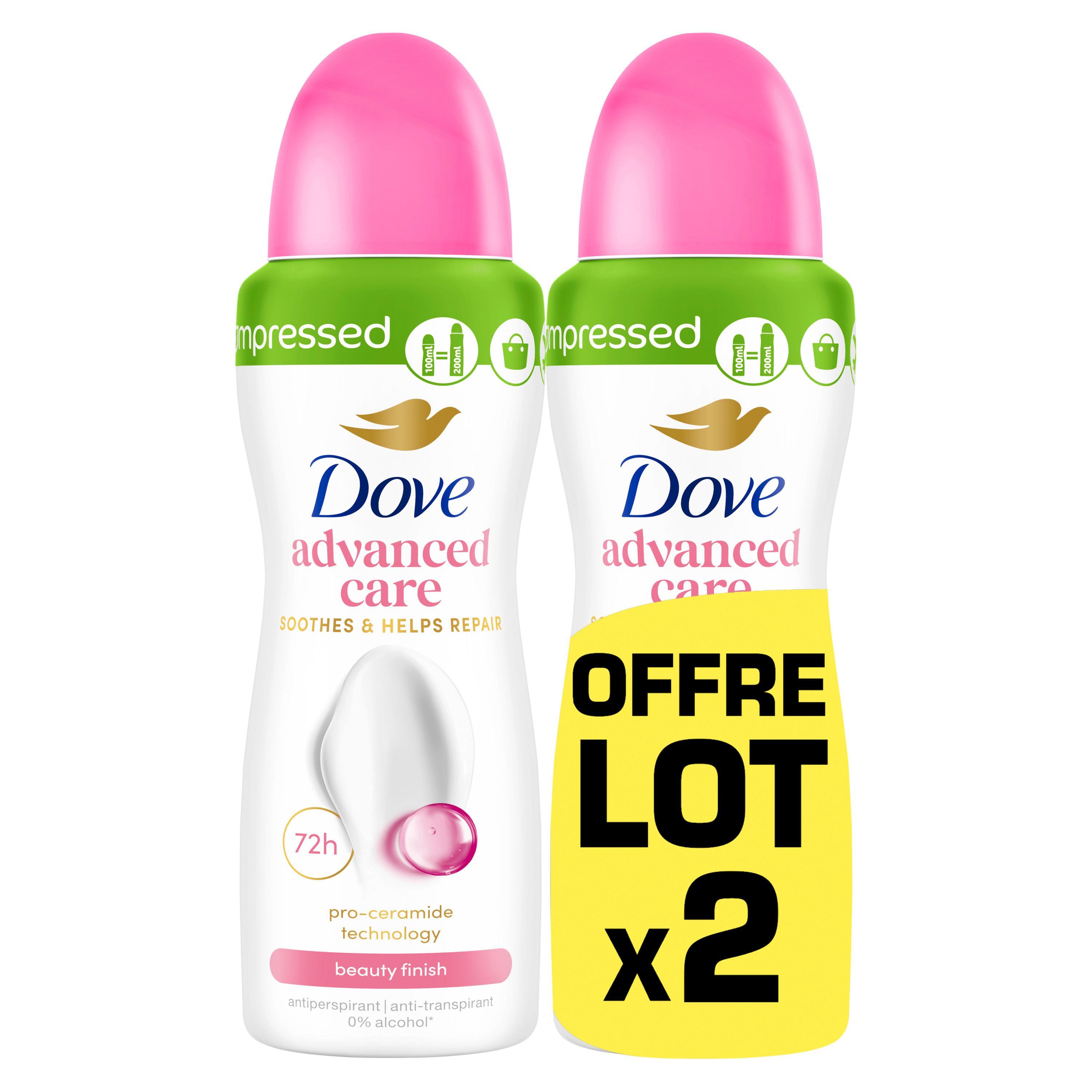 DOVE Déodorant advanced care beauty finish 2x100ml