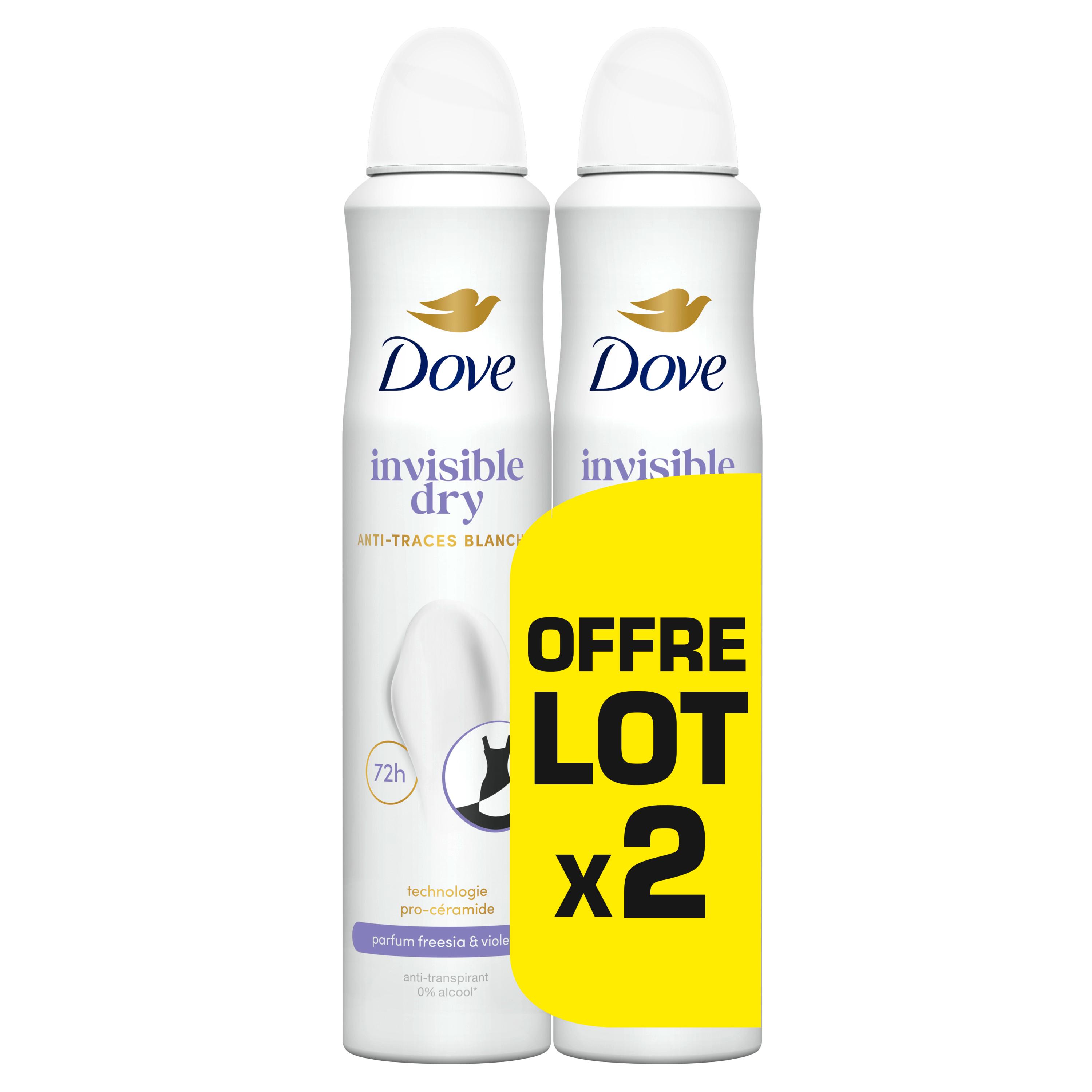 DOVE Déodorant invisible dry 2x200ml