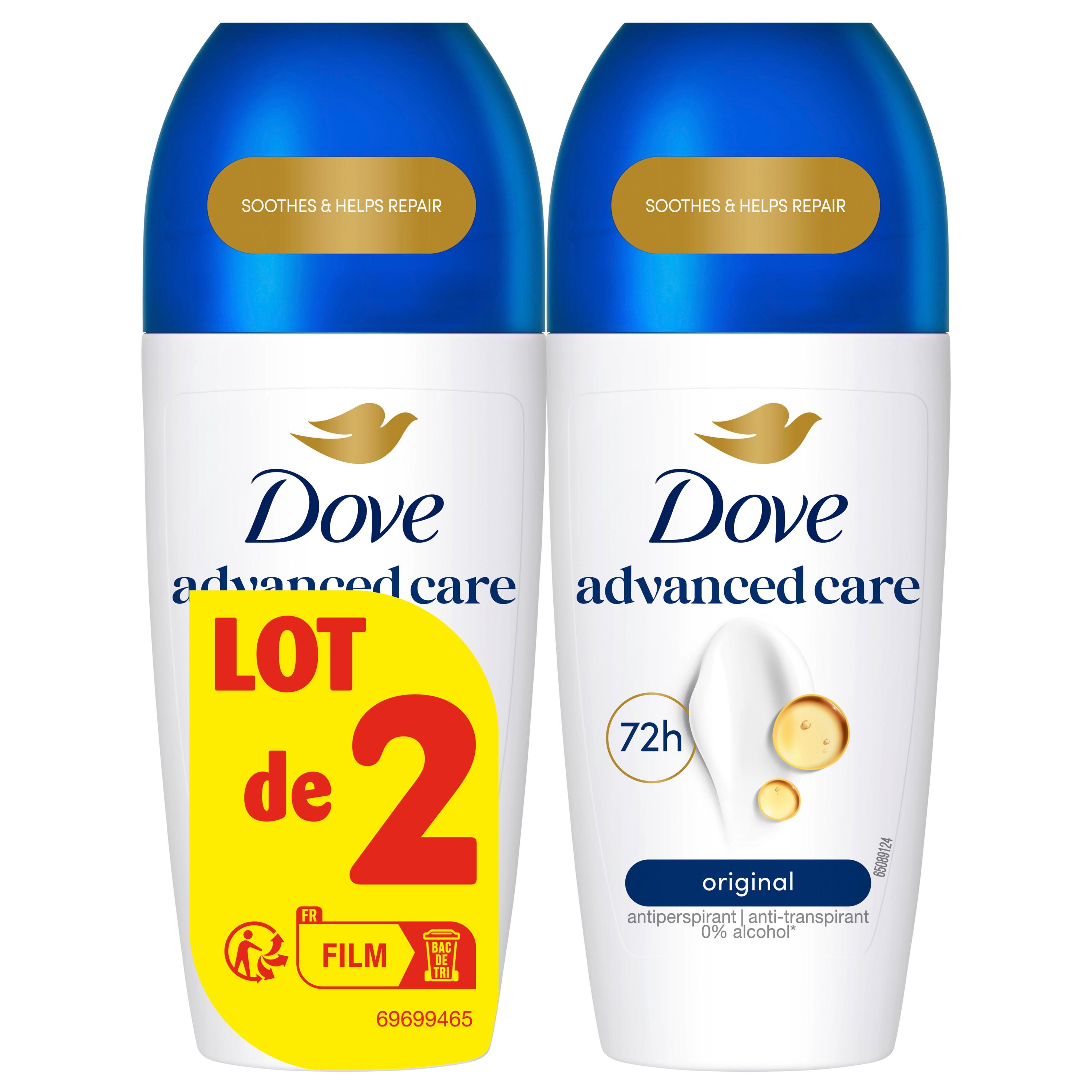 DOVE Déodorant bille original 72H 2x50ml