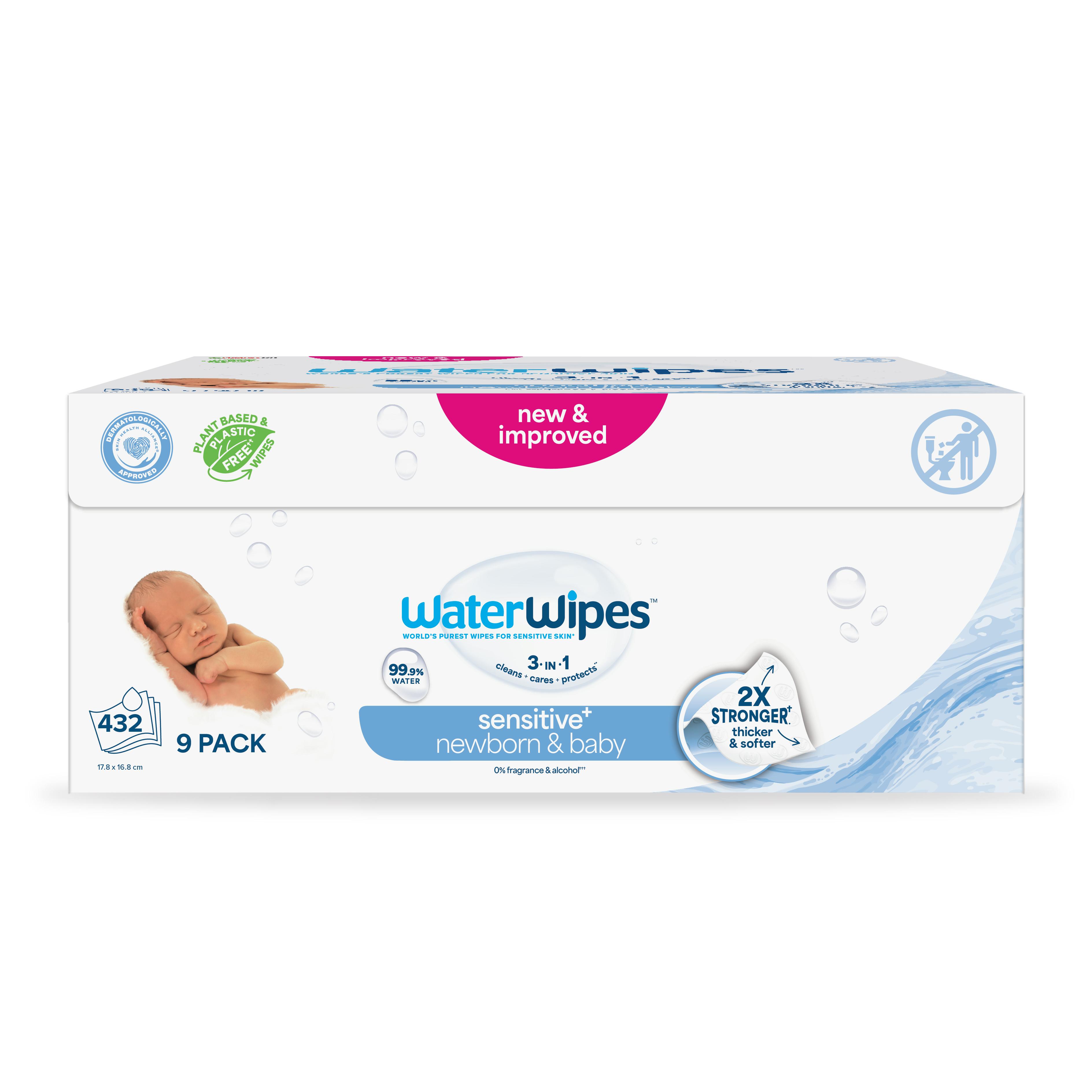WATER WIPES Lingettes bébé sensitive+ 9x48 lingettes