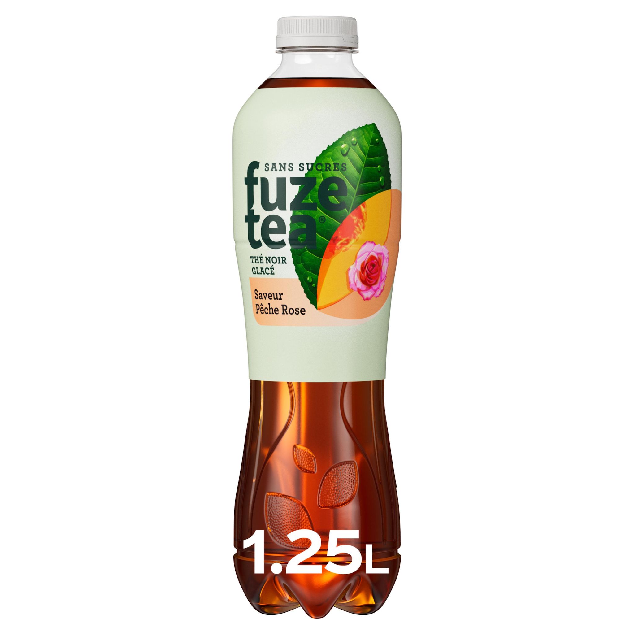 FUZE TEA Thé noir glacé saveur pêche rose sans sucres 1,25l