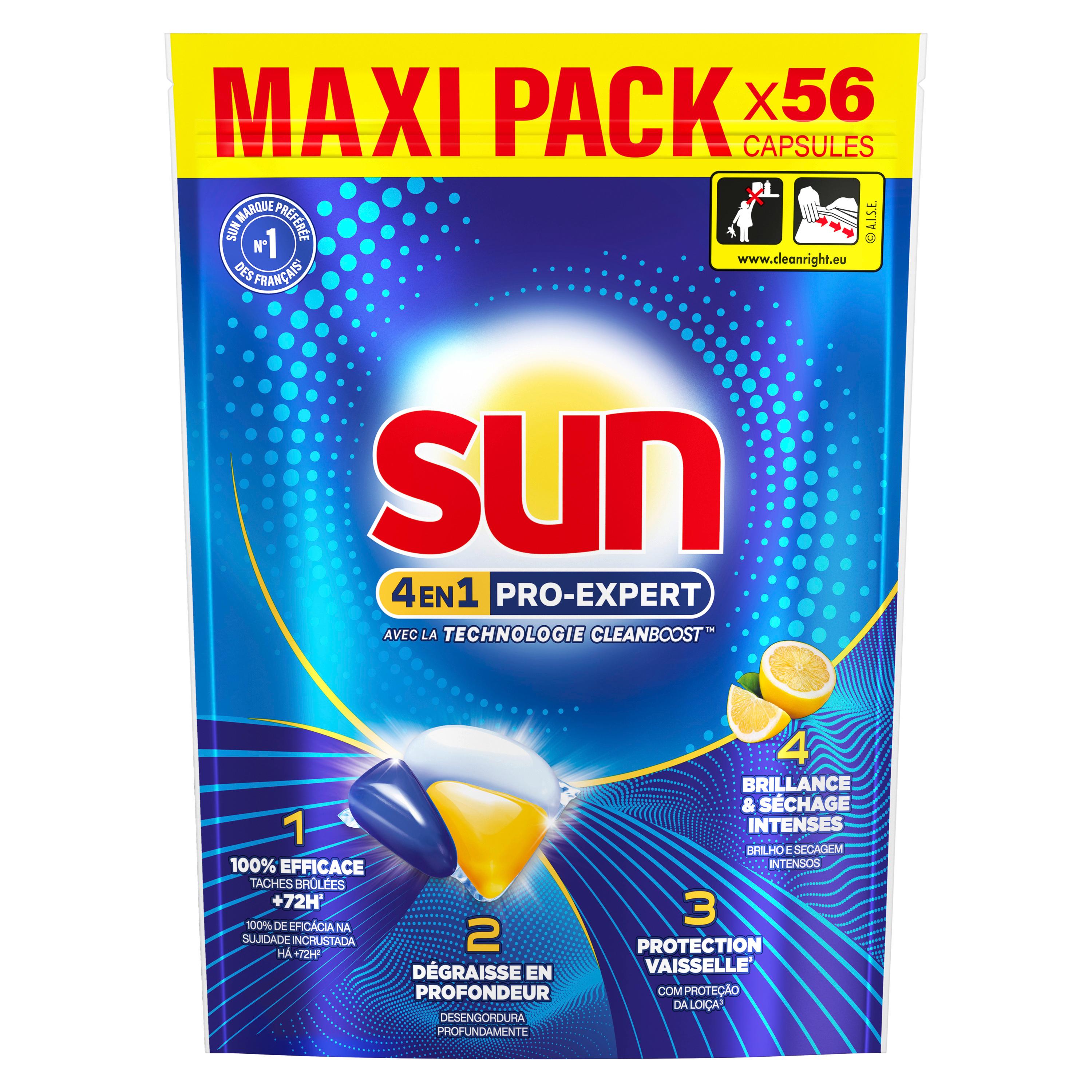 SUN Pro Expert Capsules lave-vaisselle citron 56 capsules