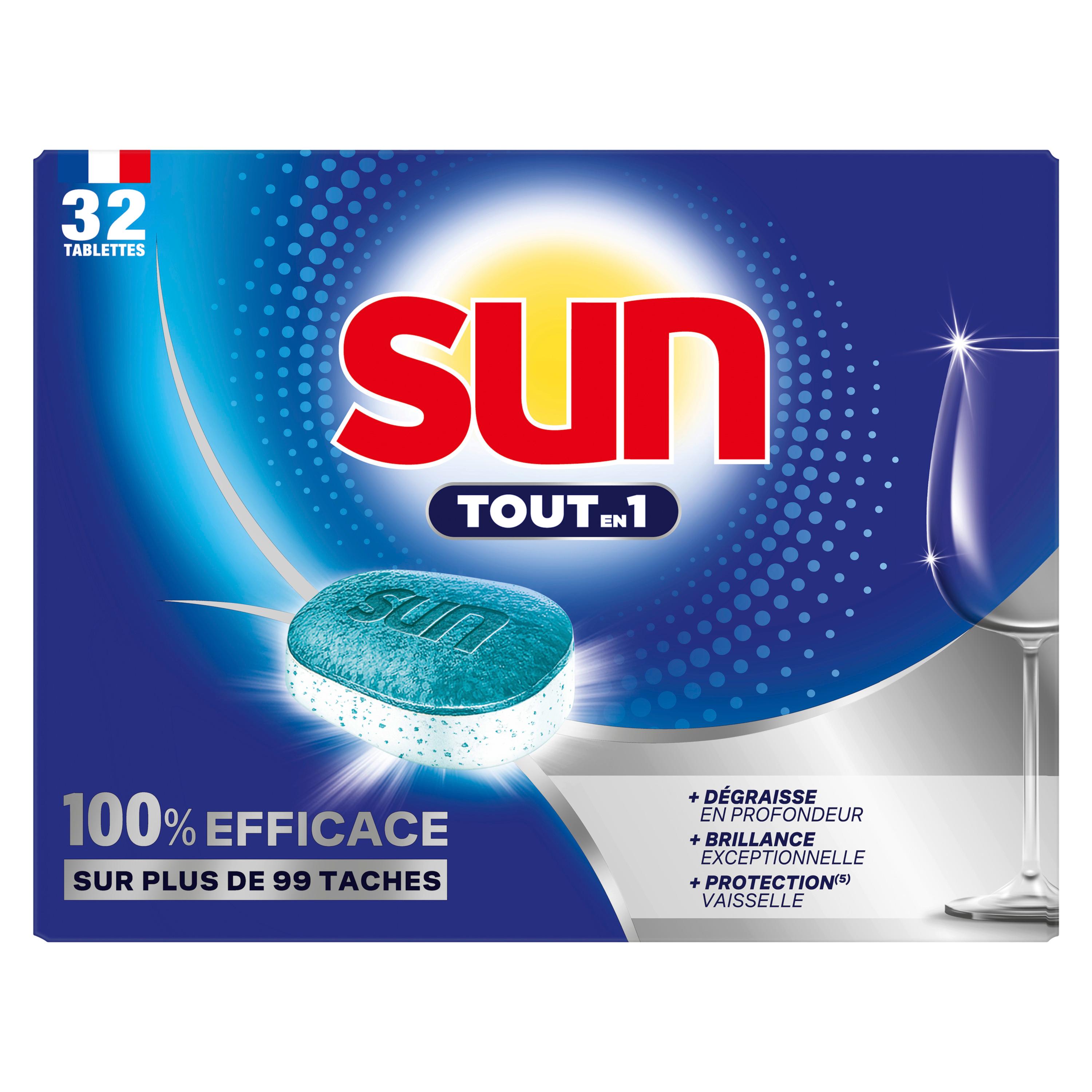 SUN Tablettes lave-vaisselle tout en 1 32 lavages 528g