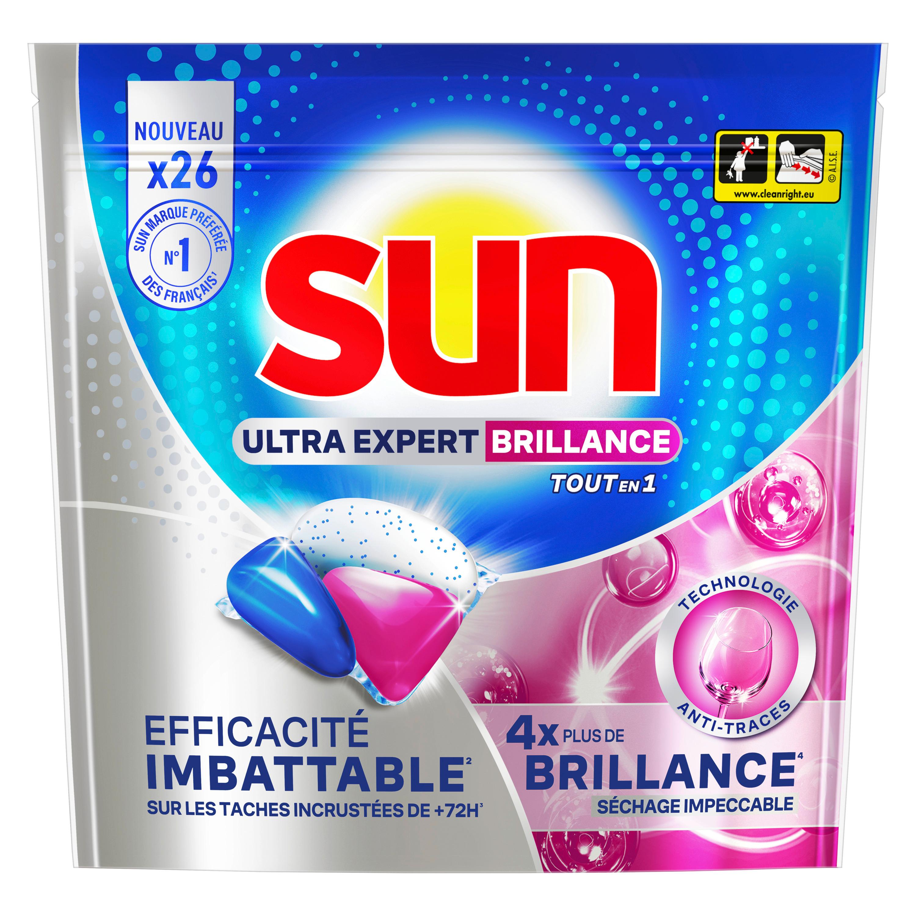 SUN Capsules lave-vaisselle brillance 26 capsules