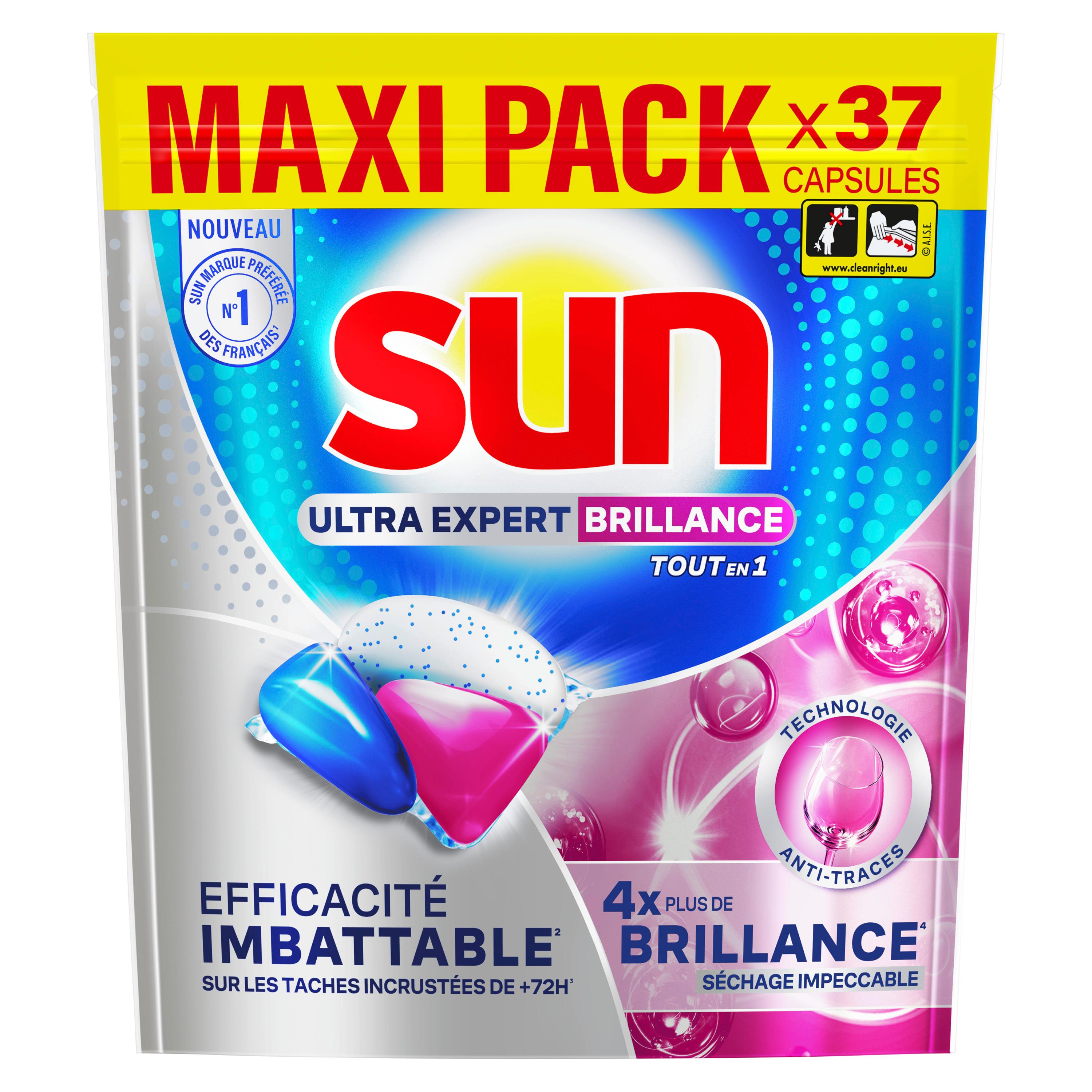SUN Ultimate Expert Capsules lave-vaisselle brillance 37 capsules