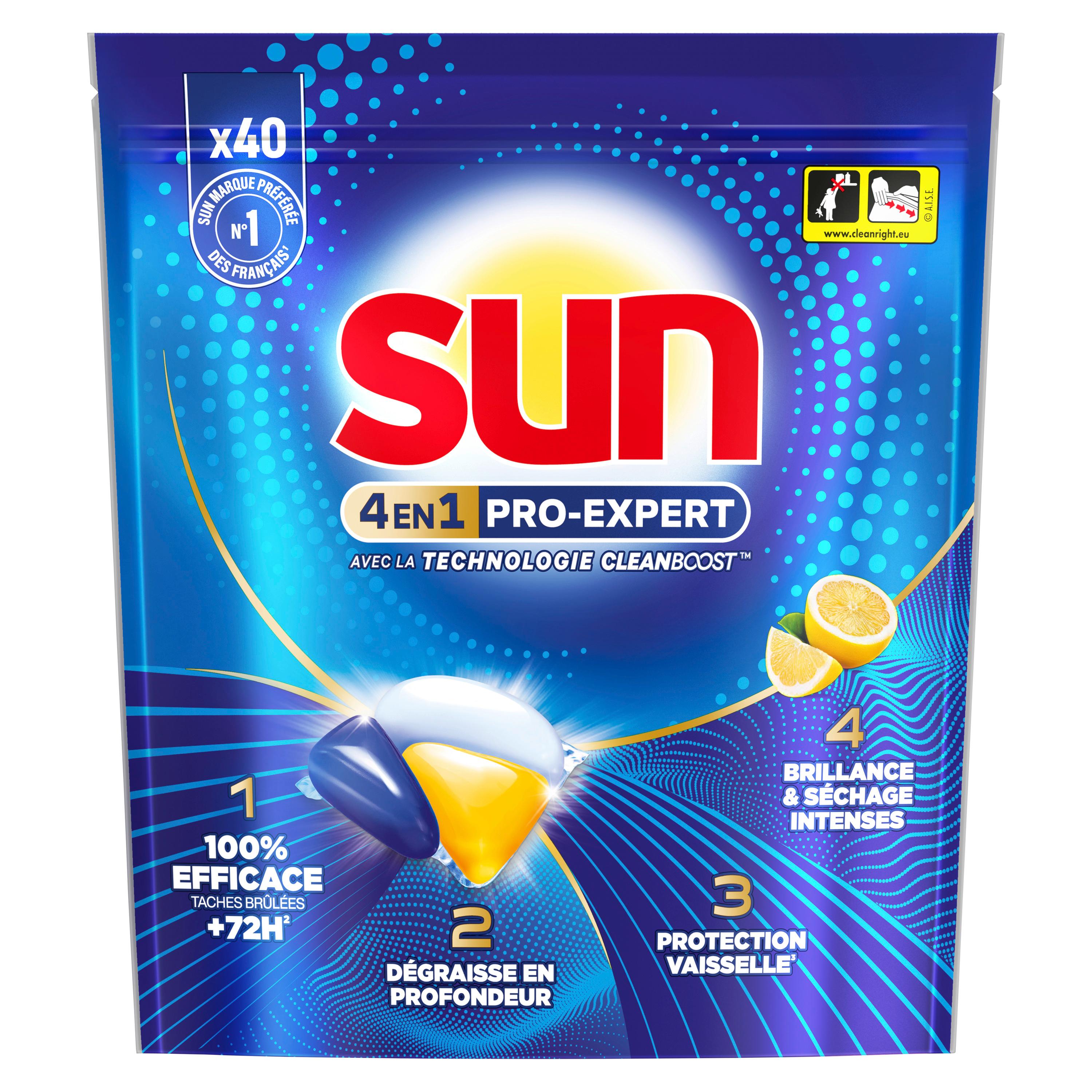 SUN Pro Expert capsules lave-vaisselle citron 40 capsules
