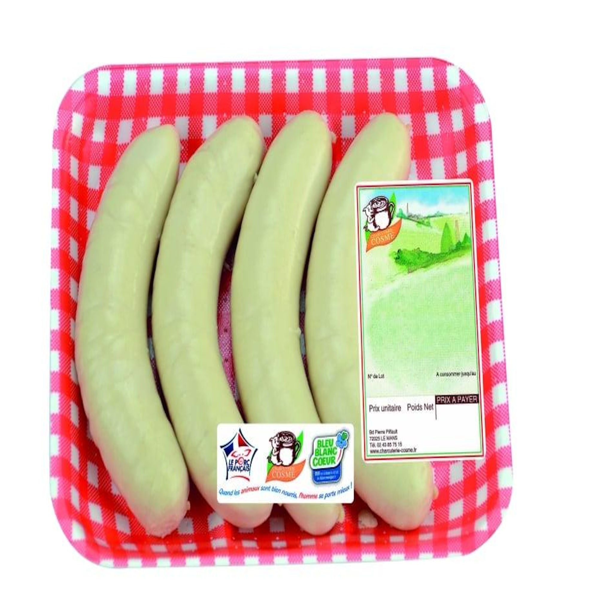 CHARCUTERIE COSME Boudin blanc 4 pièces 460g