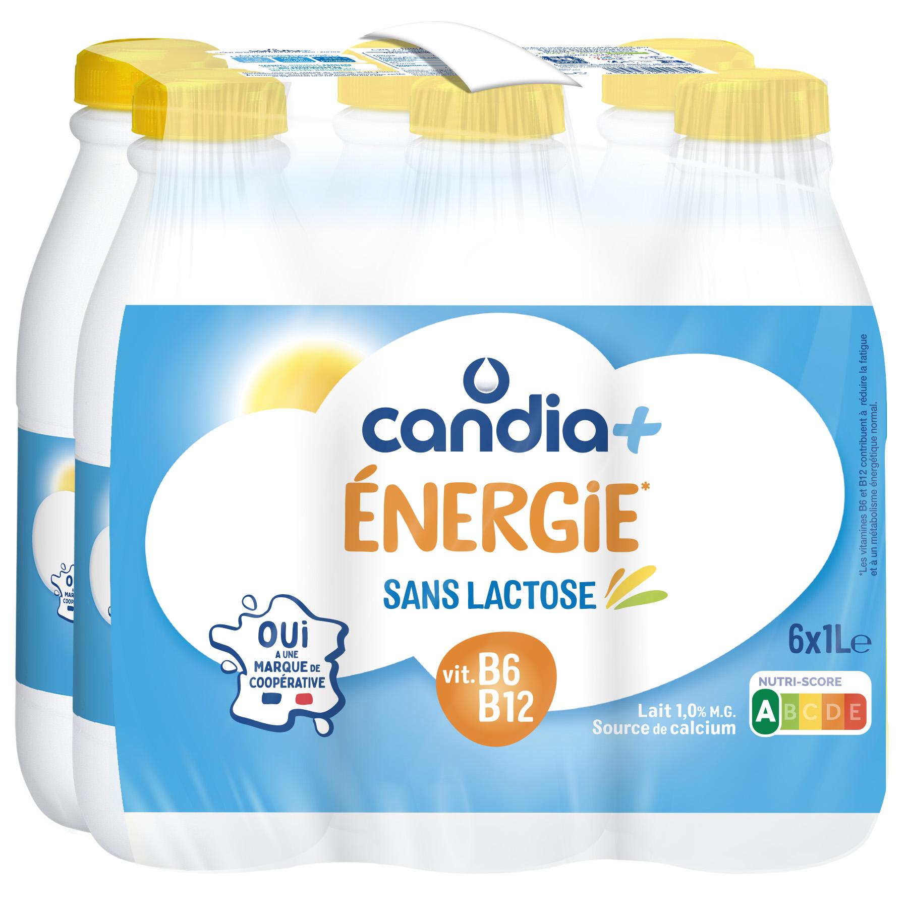 CANDIA+ Énergie Lait sans lactose 6x1l