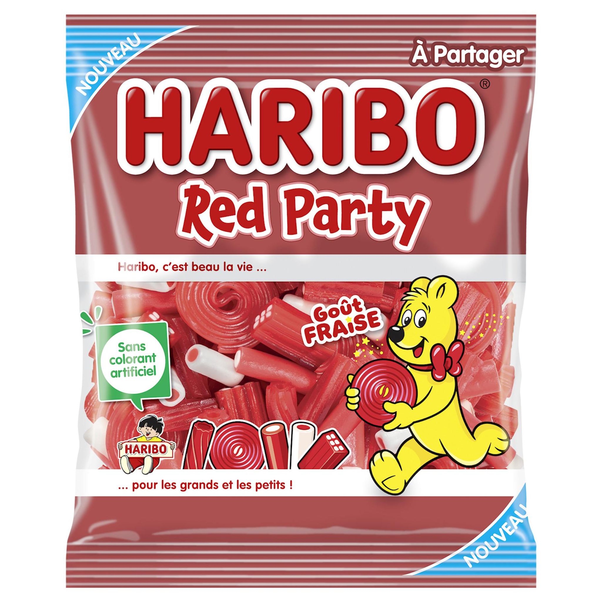 HARIBO Bonbons gélifiés red party goût fraise 200g