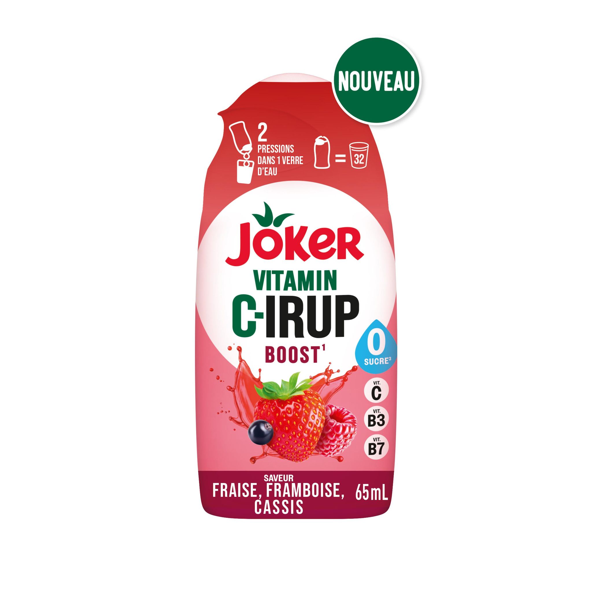 JOKER Vitamin C-IRUP Boost Sirop ultraconcentré fraise cassis framboise sans sucres à diluer