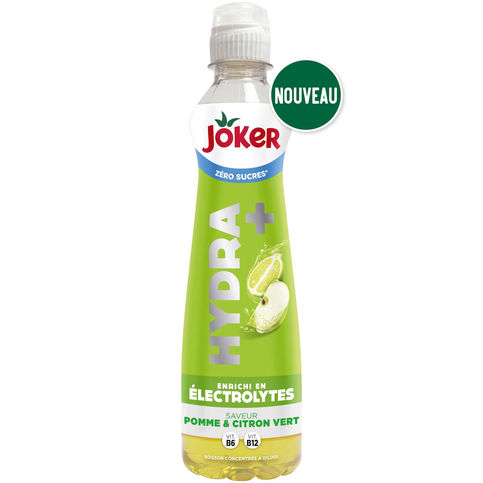 JOKER HYDRA+ Sirop de pomme citron vert sans sucres à diluer 50cl