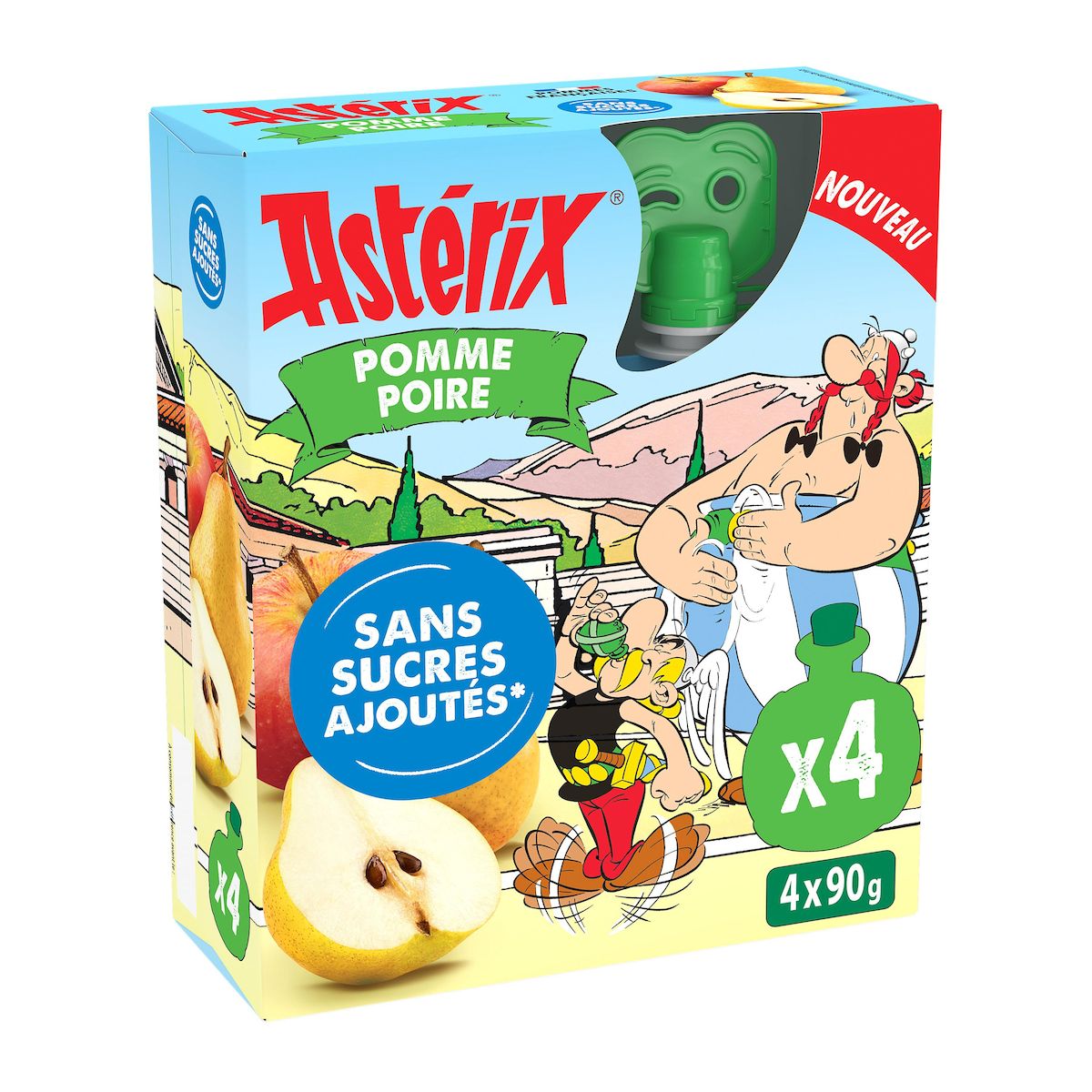 LES VERGERS DE CHATEAUBOURG Gourdes purée de pomme poire sans sucres ajoutés 4x90g