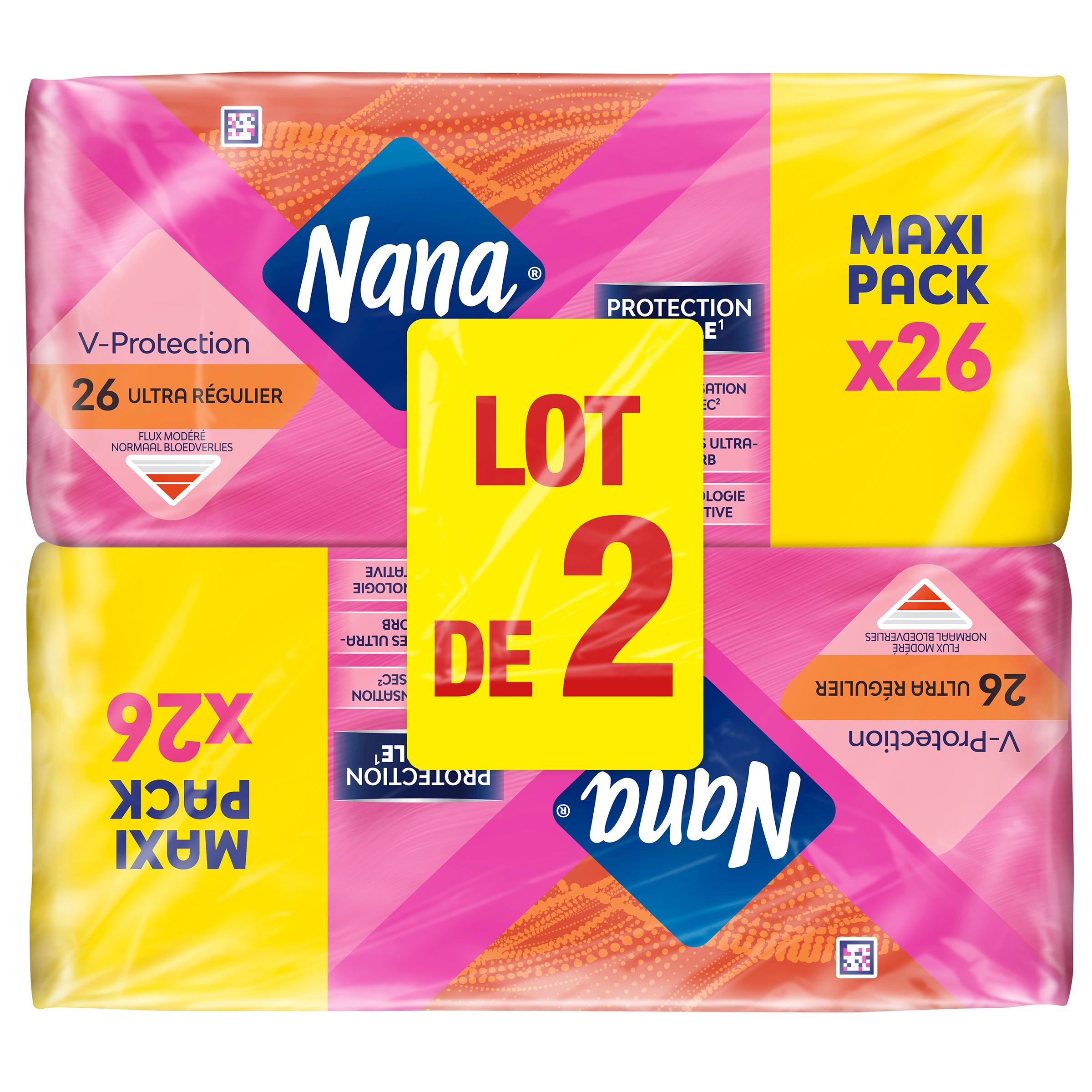 NANA V-Protection Serviettes hygiéniques ultra régulier 2x26 serviettes