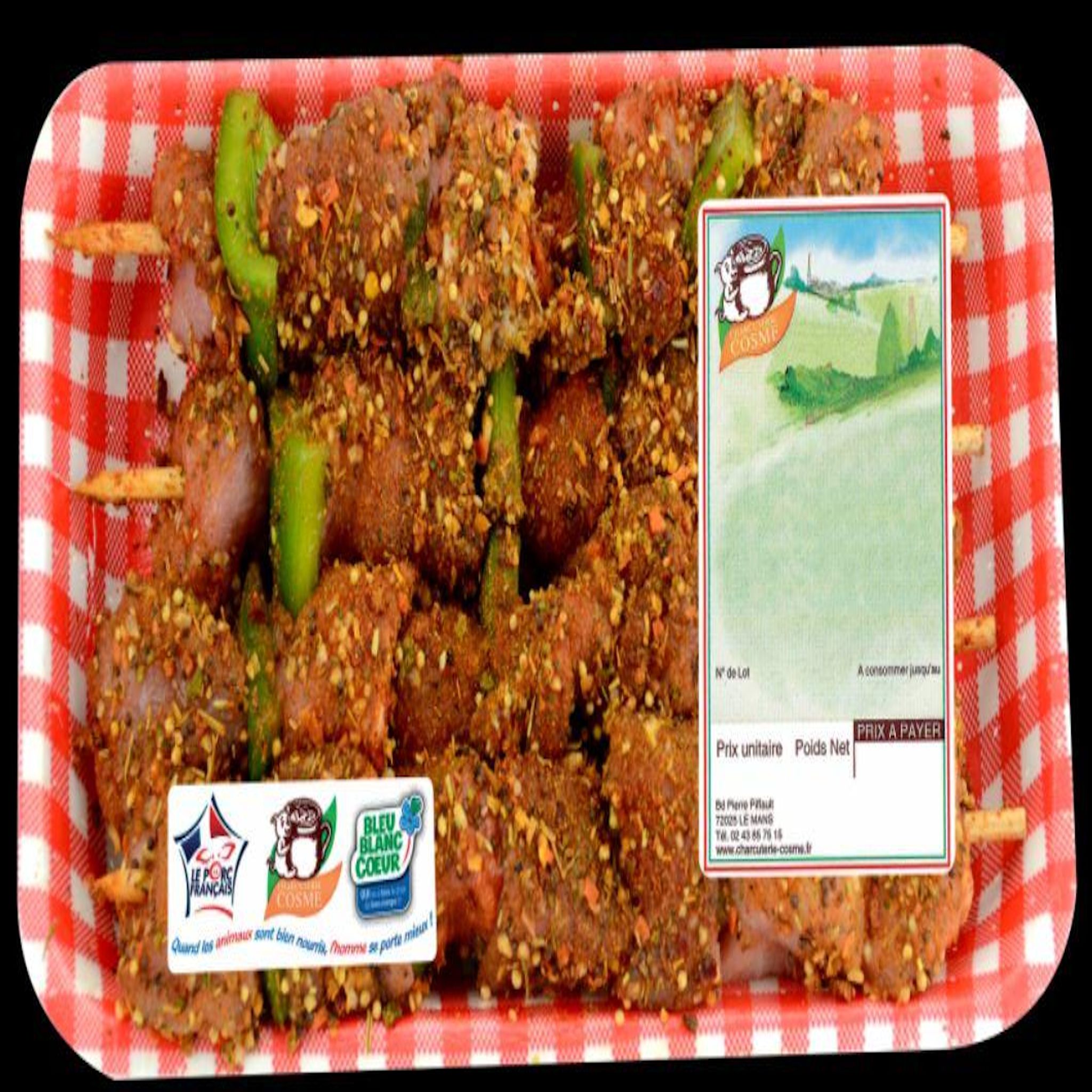 Brochettes de porc paysanne 4 pièces 400 g