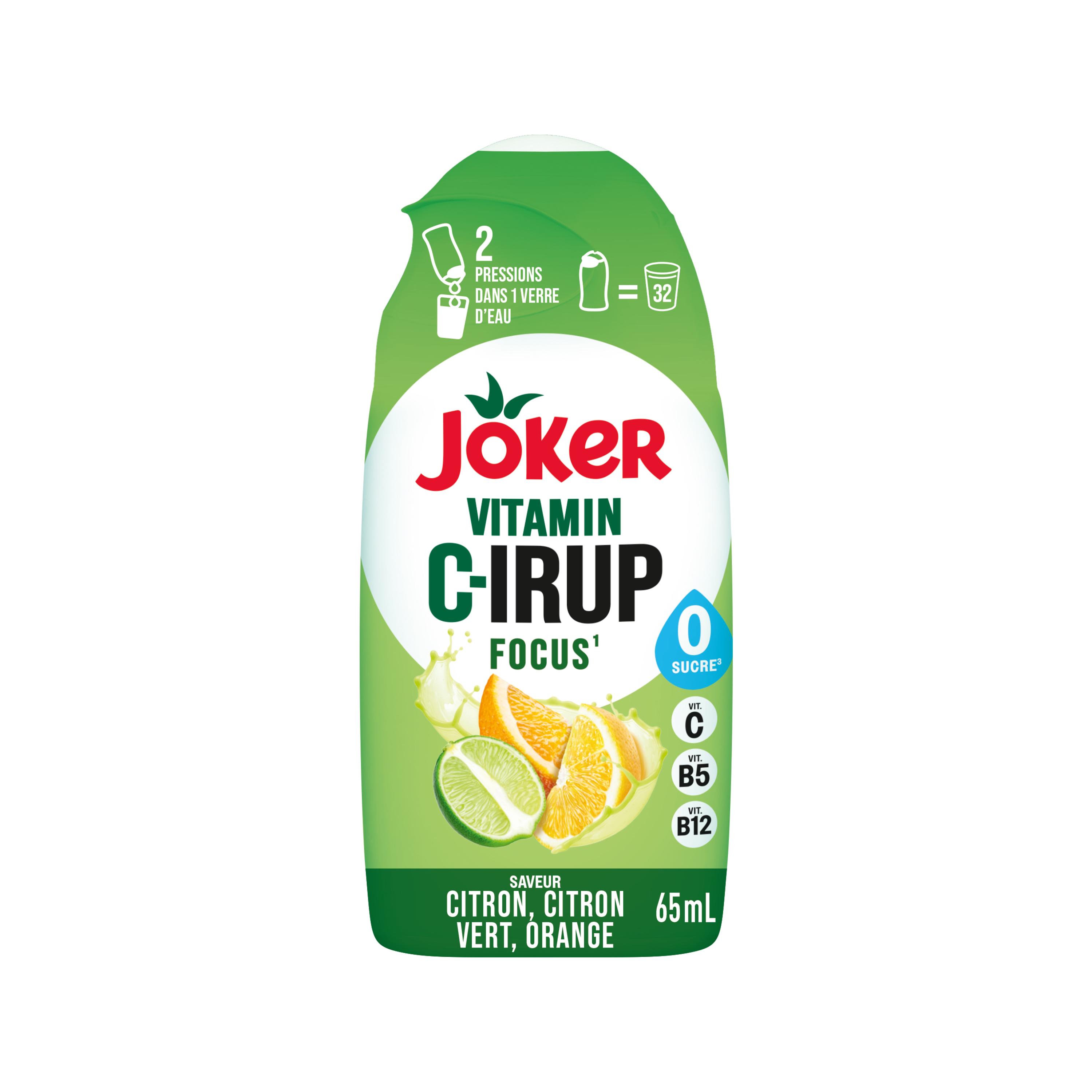 JOKER Vitamin C-IRUP Focus Sirop ultraconcentré citron citron vert orange sans sucres à diluer 65ml