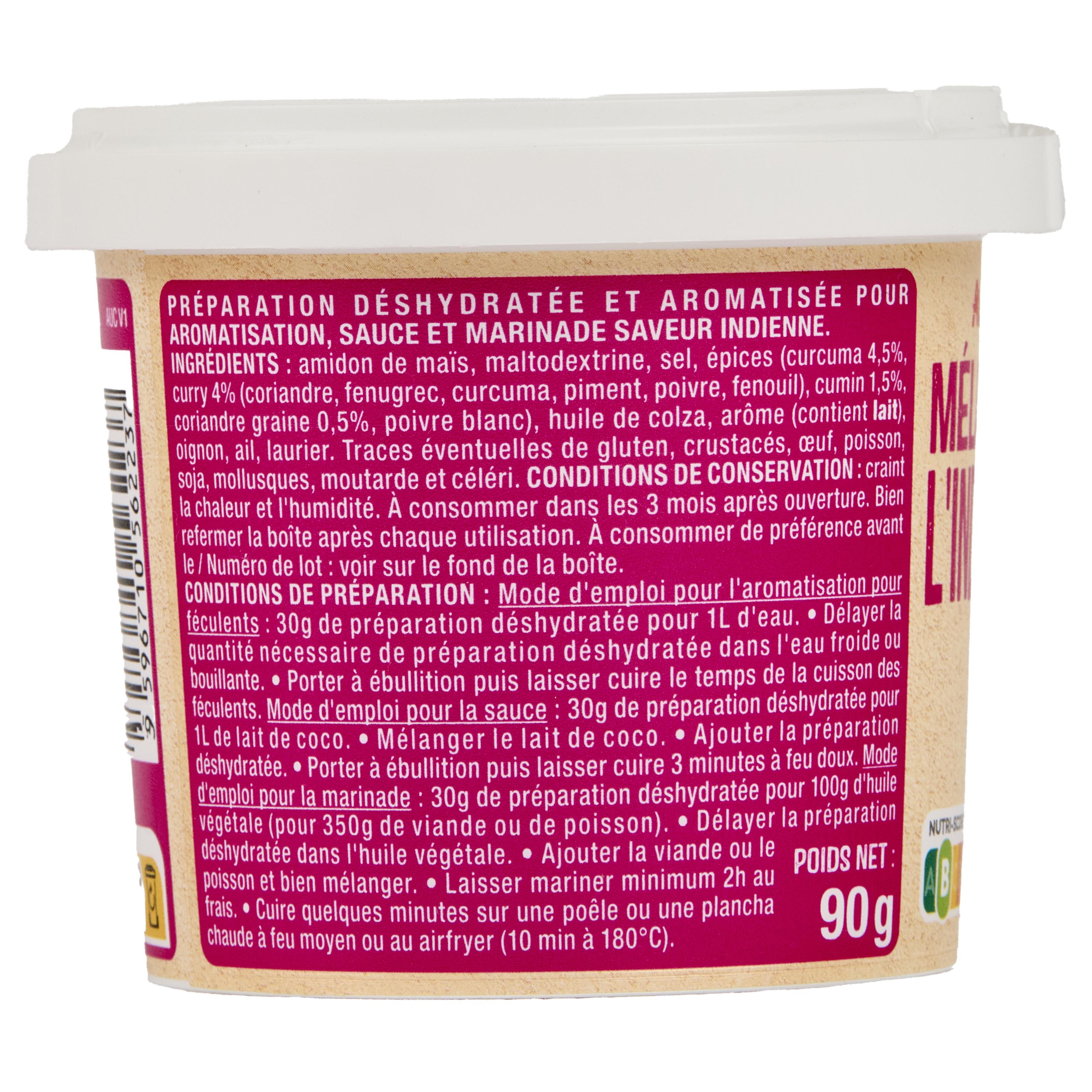 Voir la diapositive 3 : AUCHAN Fond à l'indienne 90g