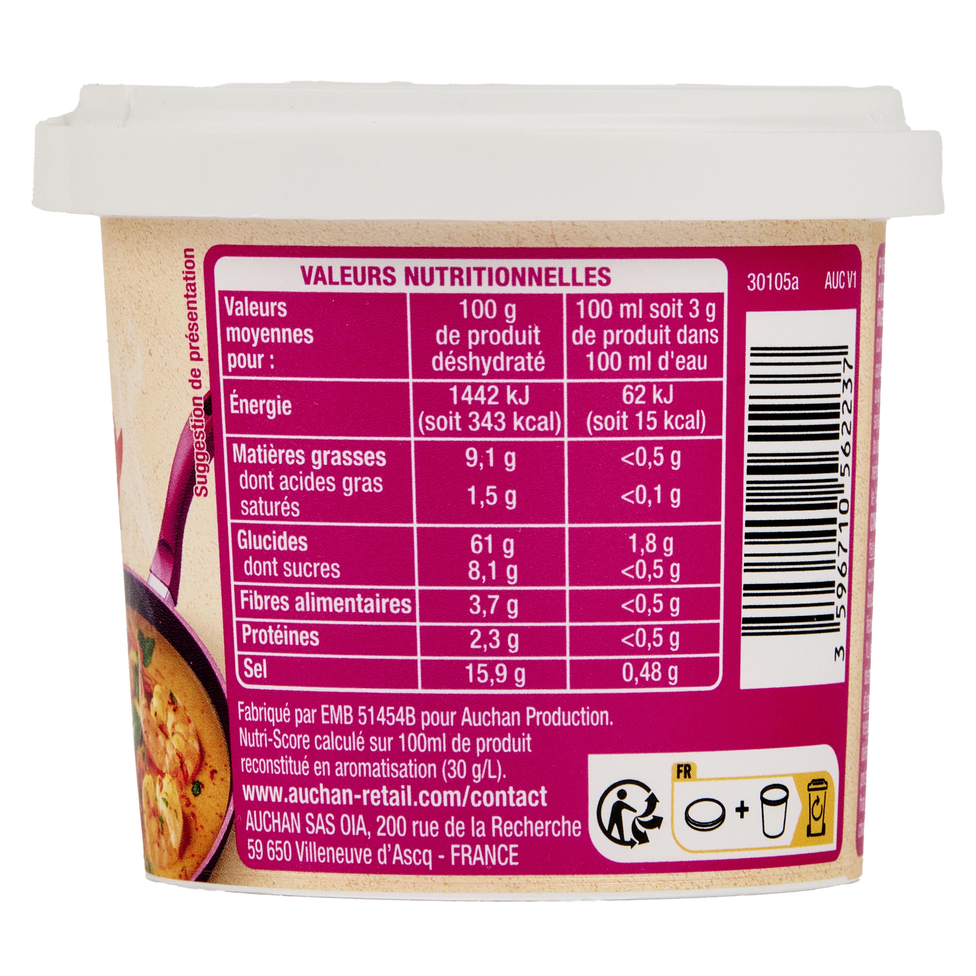 Voir la diapositive 4 : AUCHAN Fond à l'indienne 90g
