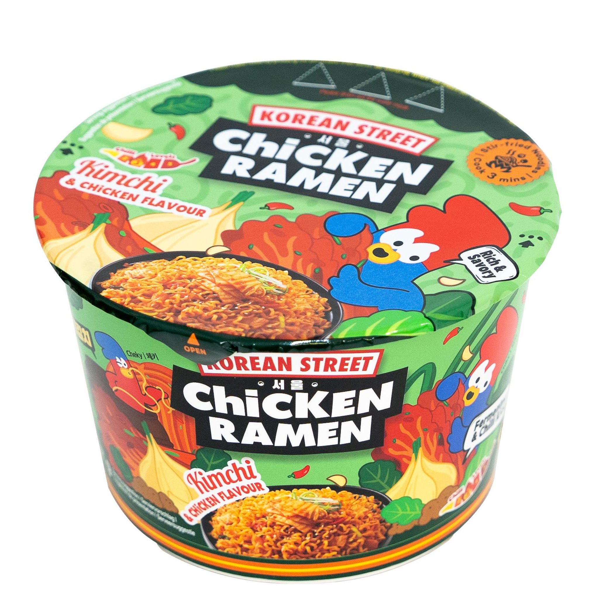 KOREAN STREET MARKET Nouilles ramen au kimchi et poulet bol 1 portion 107g