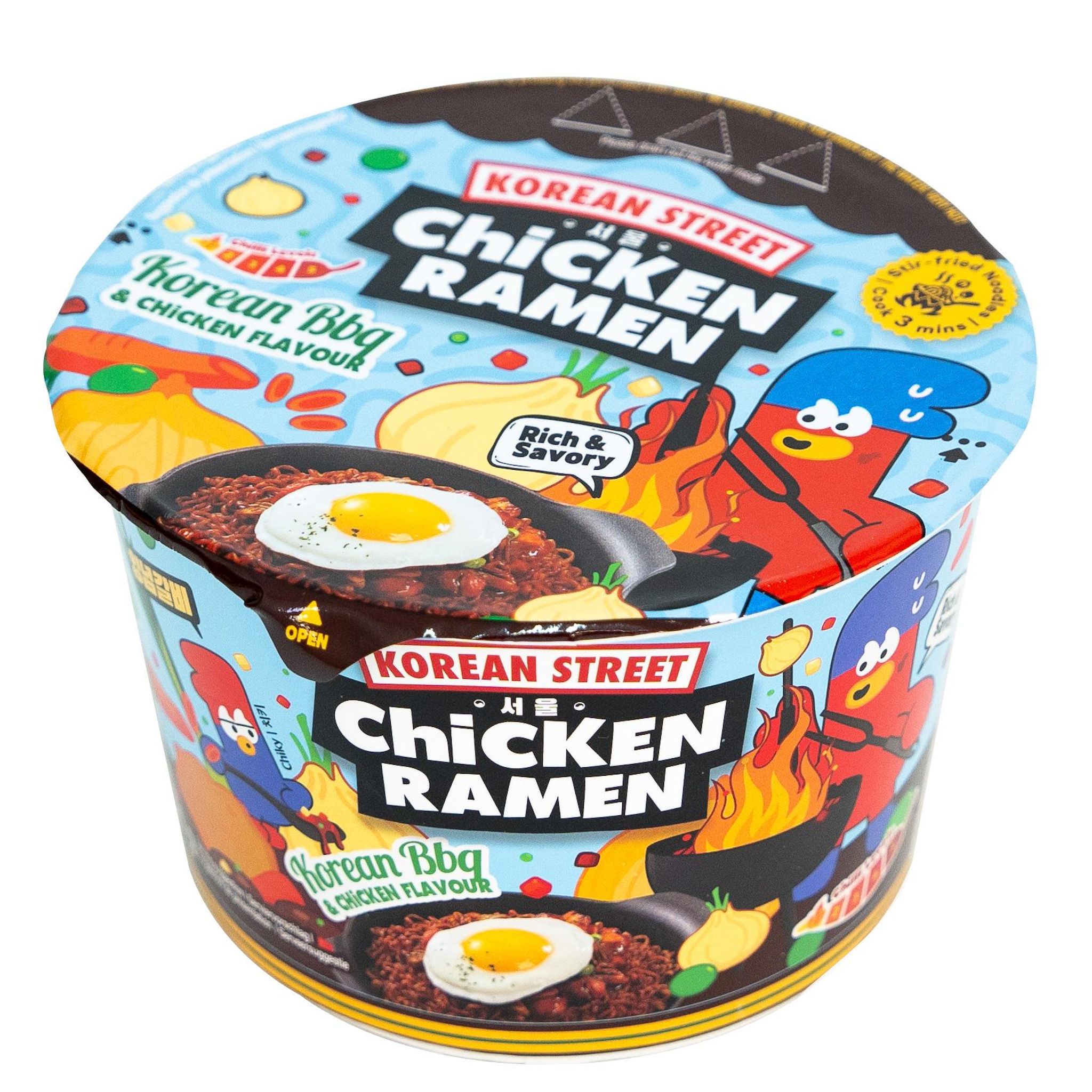 KOREAN STREET MARKET Nouilles BBQ et poulet 1 portion 104g