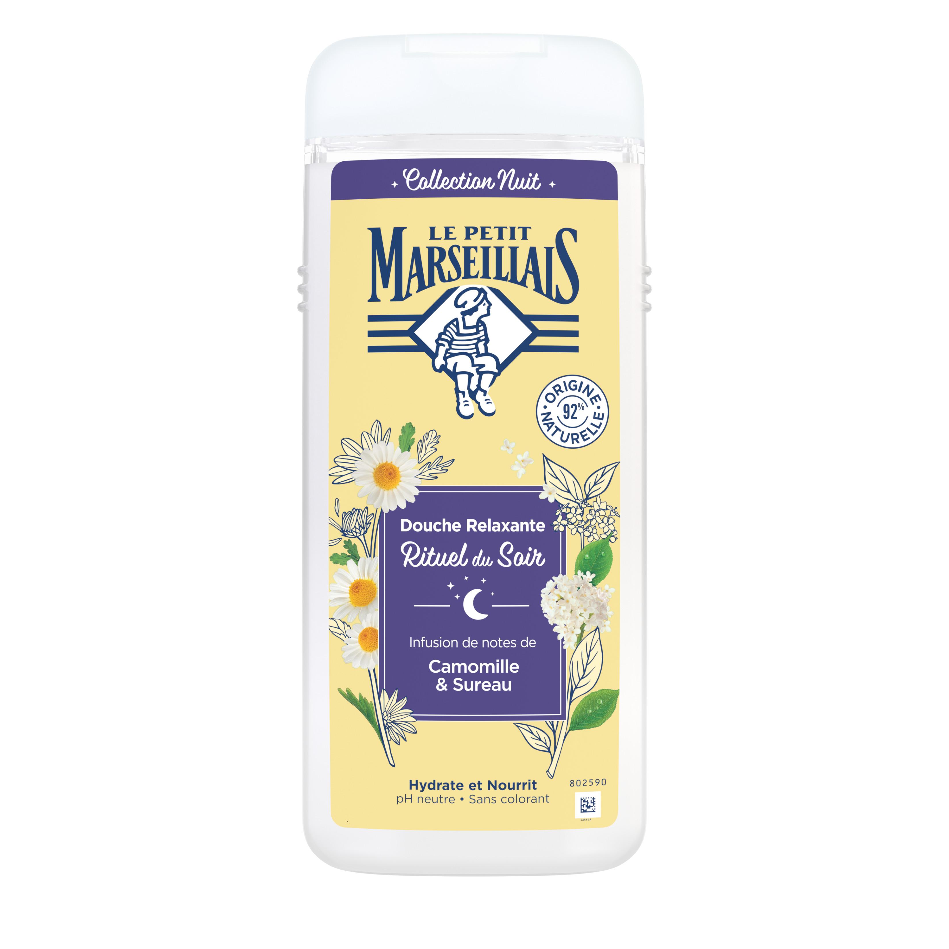 LE PETIT MARSEILLAIS Collection Nuit Douche relaxante rituel du soir camomille et sureau 650ml
