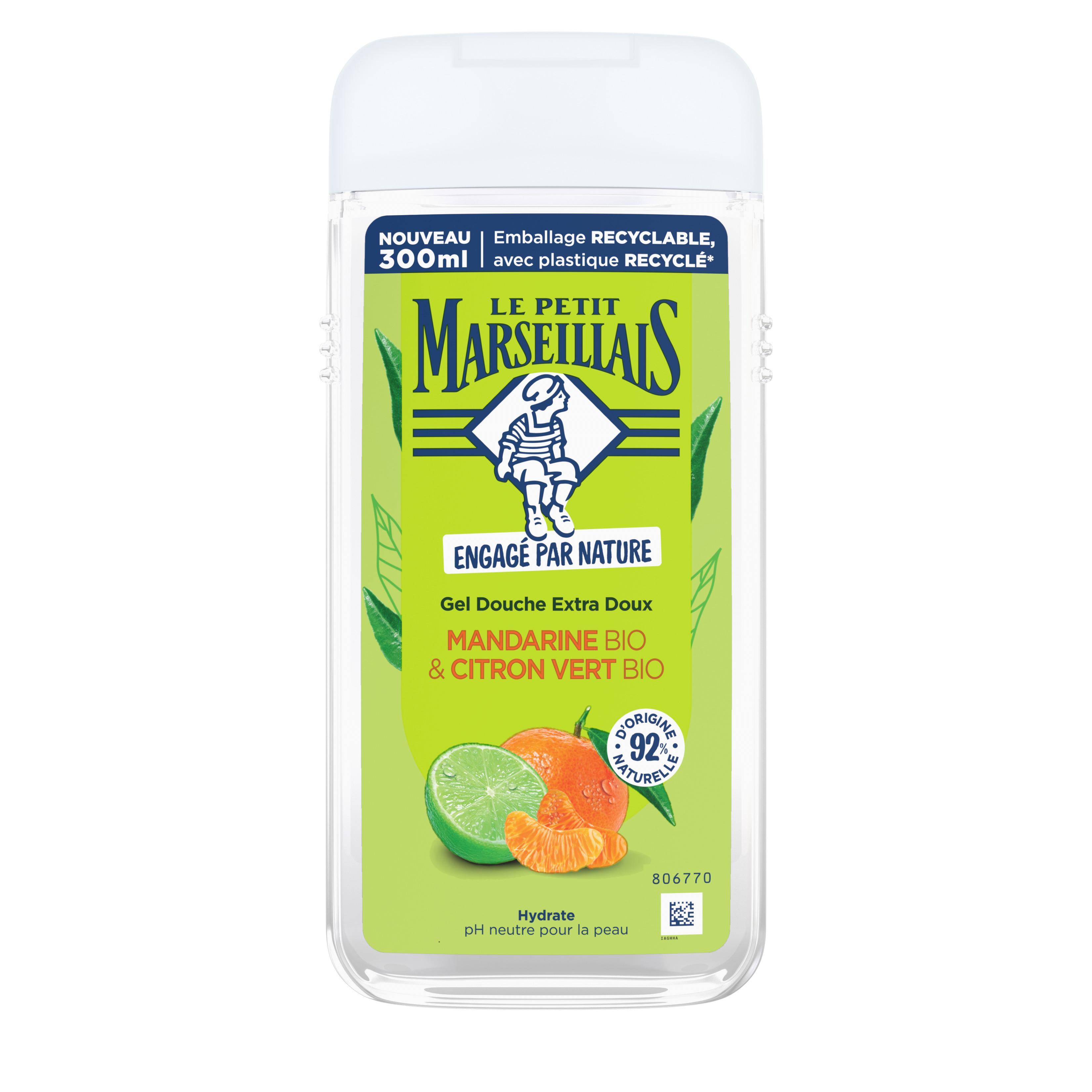 LE PETIT MARSEILLAIS Gel douche mandarine bio et citron vert bio 300ml