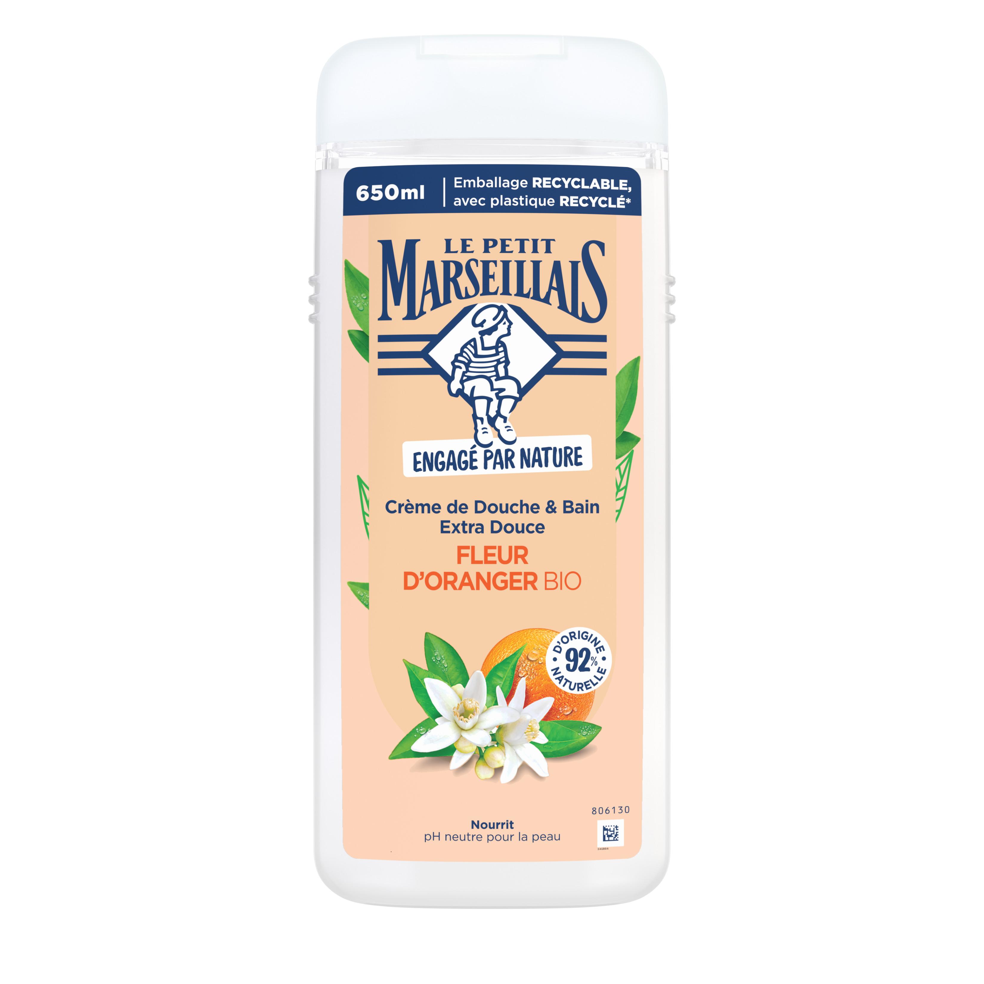 LE PETIT MARSEILLAIS Crème de douche et bain extra douce fleur d'oranger bio 650ml