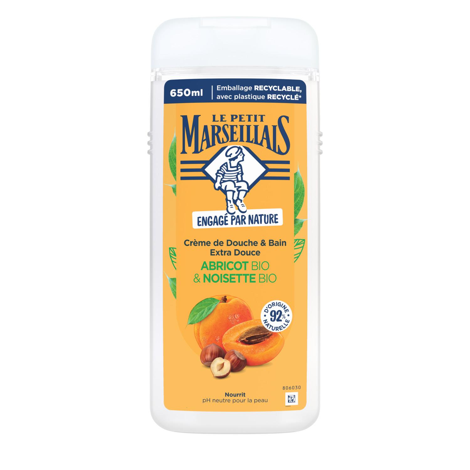 LE PETIT MARSEILLAIS Crème de douche & bain extra douce abricot bio et noisette bio 650ml